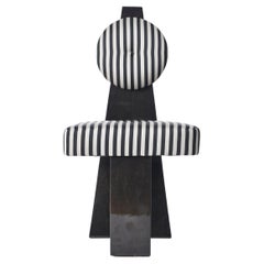 Lula Chair, Stripe Silk & Black Lacquer by Christian Siriano