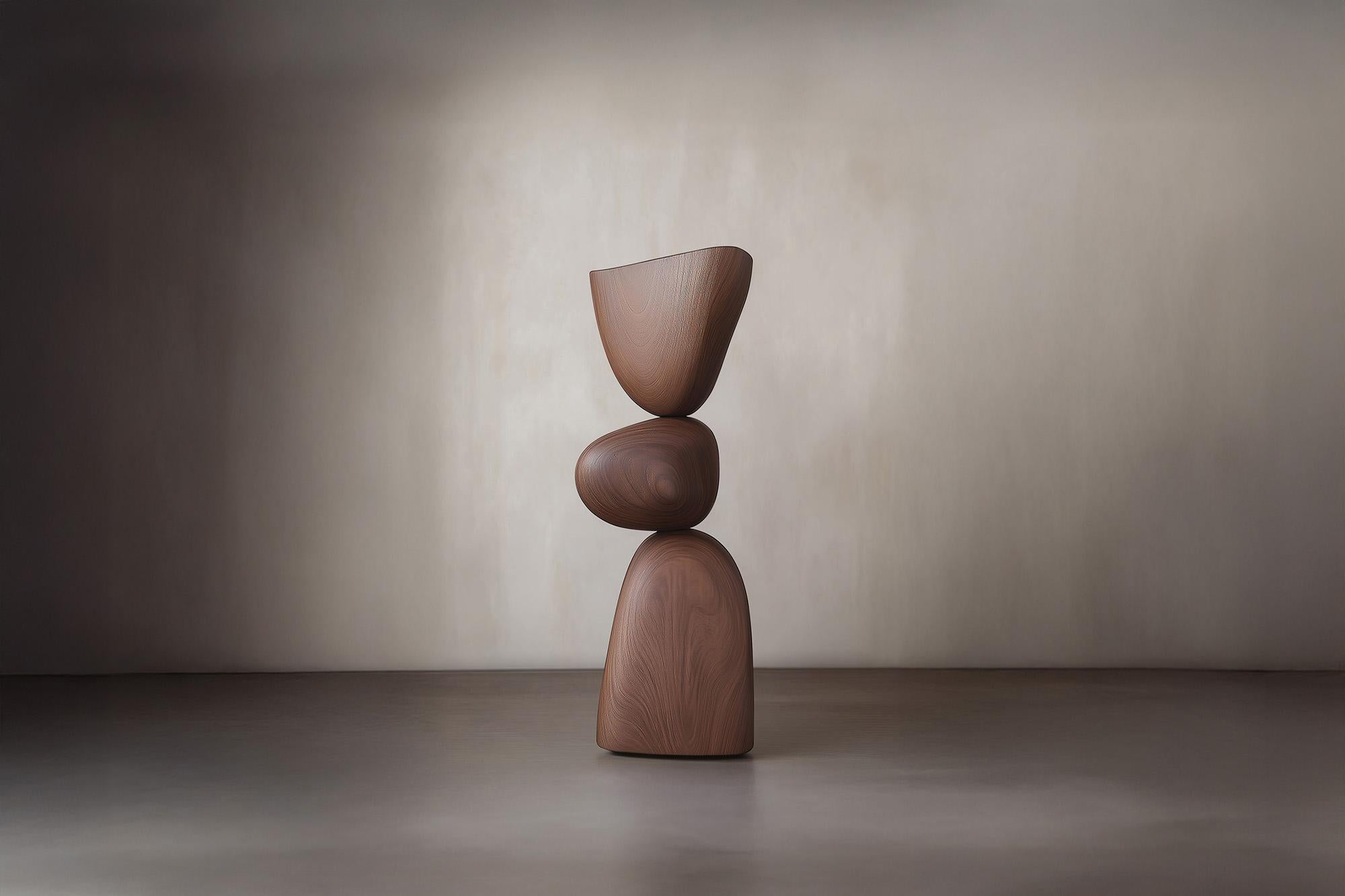 Mid-Century Modern Lull No100 Wooden Totem Sculpture by Joel Escalona – A Decorative Object for Mod For Sale