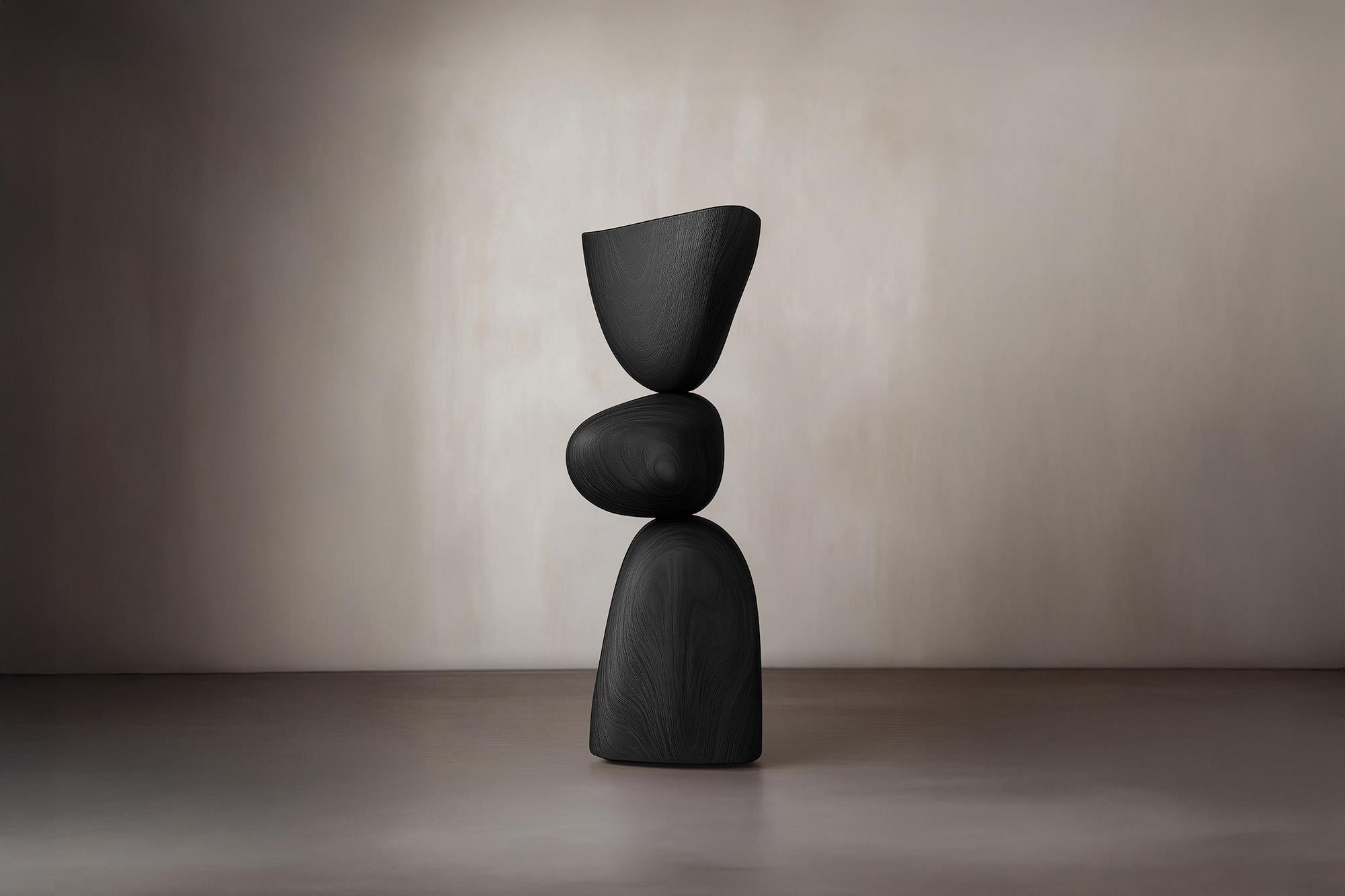 Hand-Crafted Lull No100 Wooden Totem Sculpture by Joel Escalona – A Decorative Object for Mod For Sale