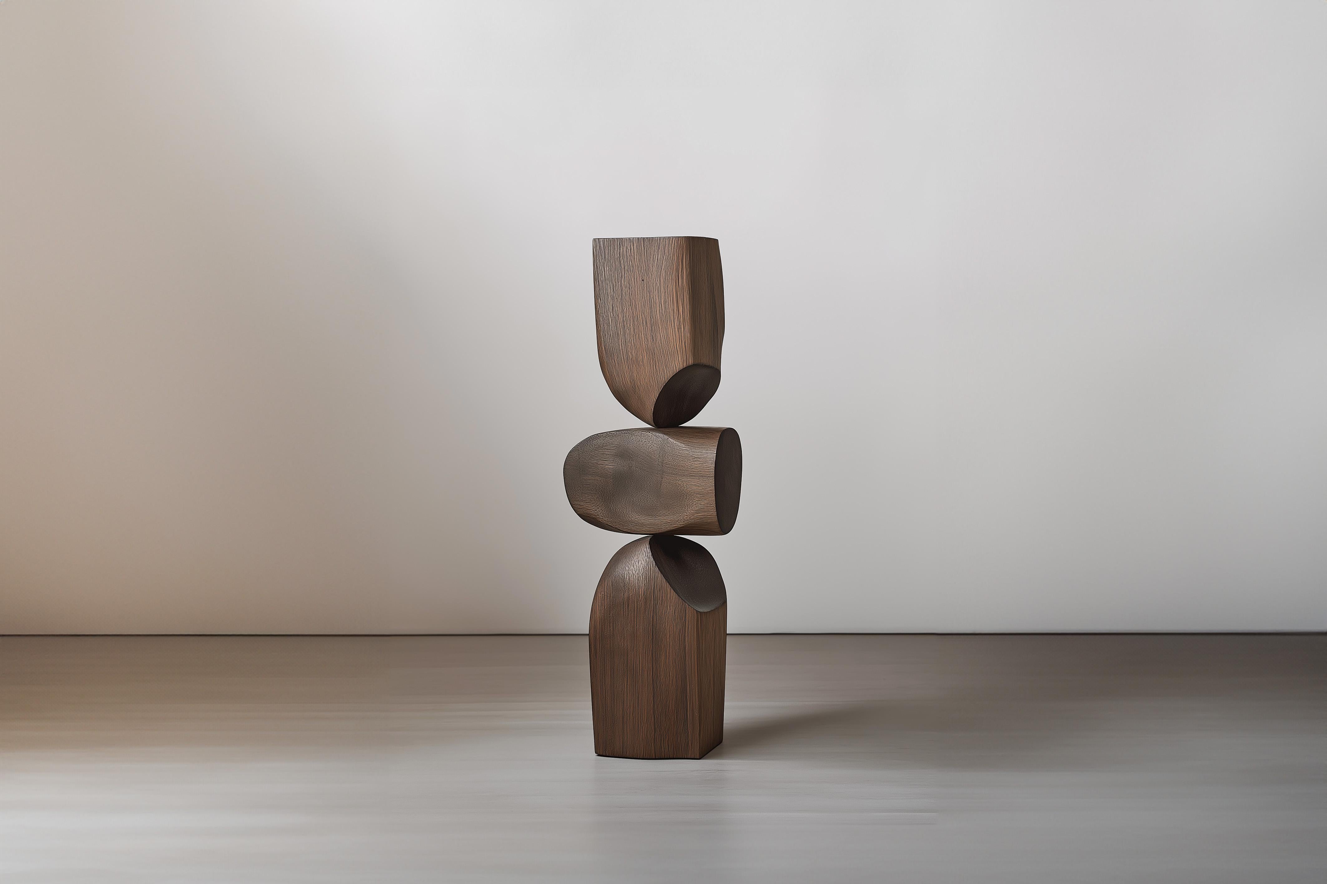Lull No3 Minimalist Wooden Totem – Artistic Installation by Joel Escalona
———
Balance and tension are at the core of these sculptures. The interplay between the smooth, rounded forms and solid, angular bases creates a delicate equilibrium that