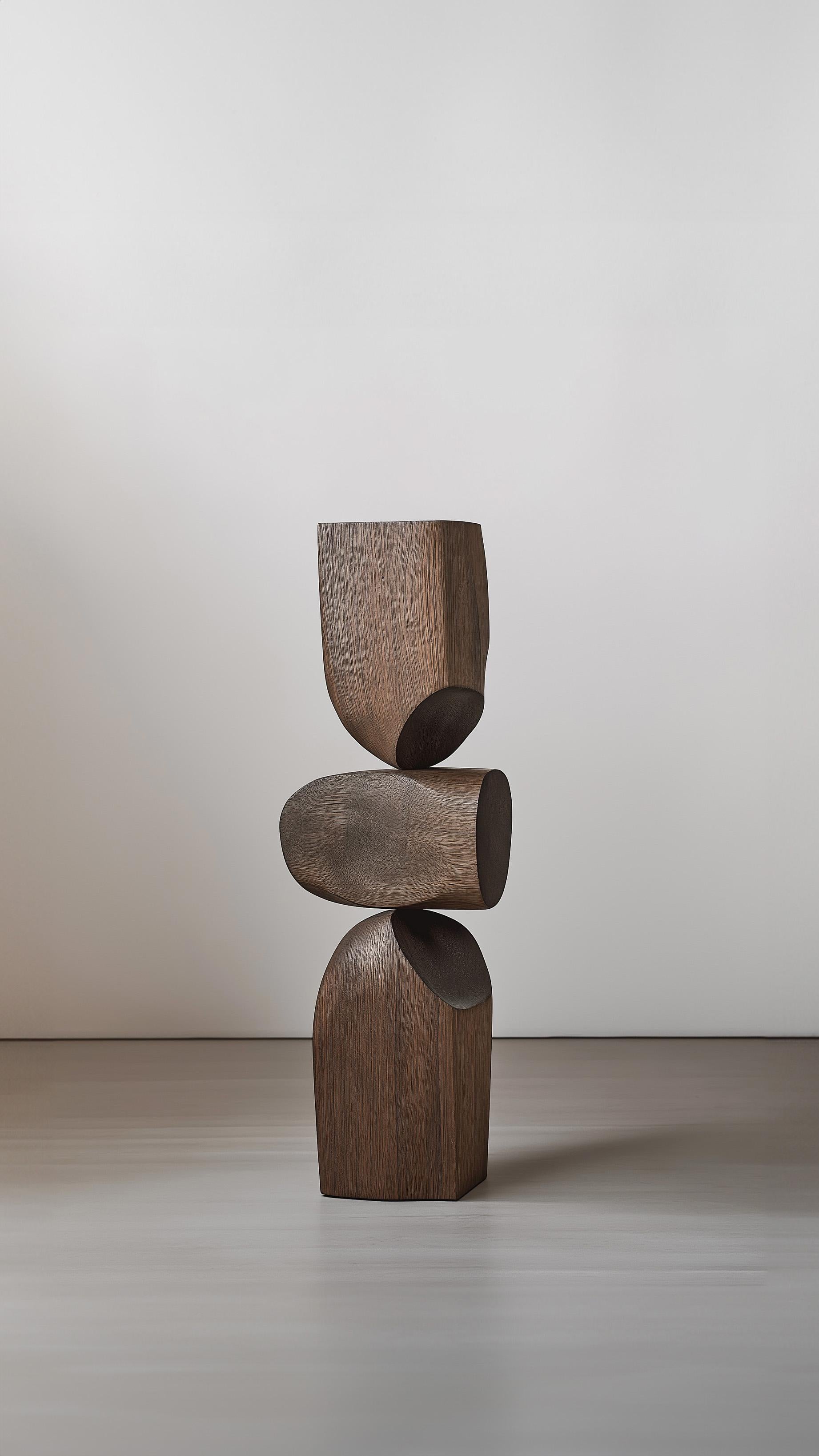 Hand-Crafted Lull No3 Minimalist Wooden Totem – Artistic Installation by Joel Escalona For Sale
