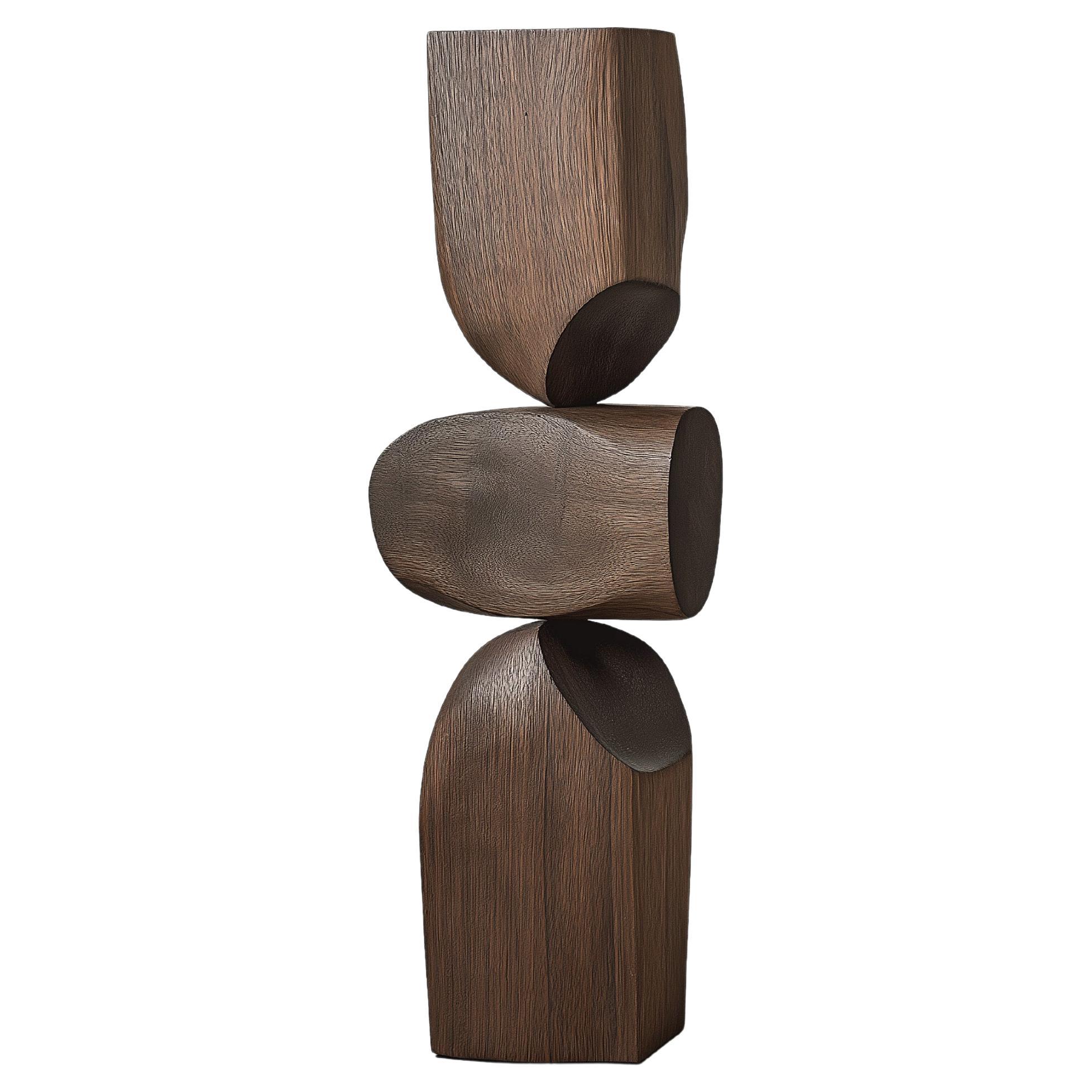 Lull No3 Minimalist Wooden Totem – Artistic Installation by Joel Escalona