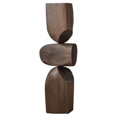 Lull No3 Minimalist Wooden Totem – Artistic Installation by Joel Escalona
