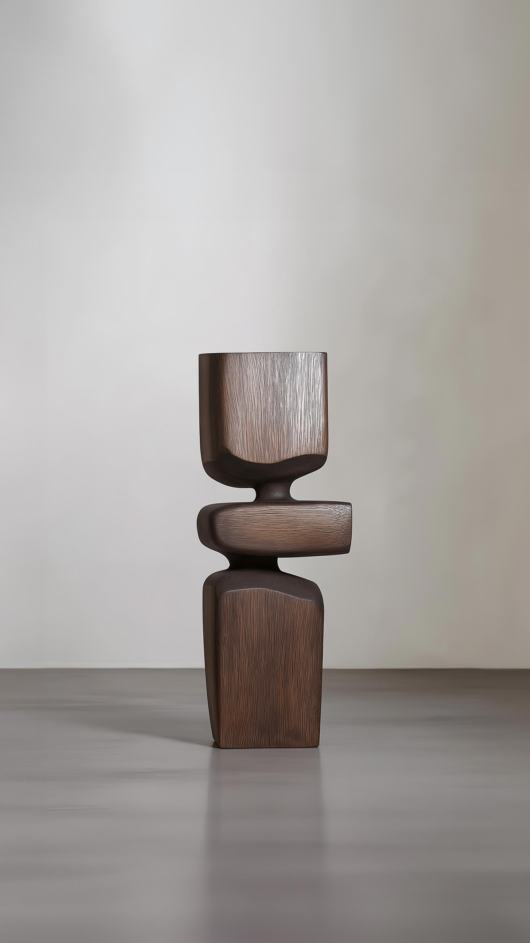 Fatto a mano Scultura totem moderna in legno Lull No9 di Joel Escalona - Pezzo forte in vendita
