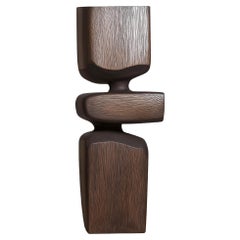 Lull No9 Modern Wooden Totem Sculpture by Joel Escalona – Statement Piece