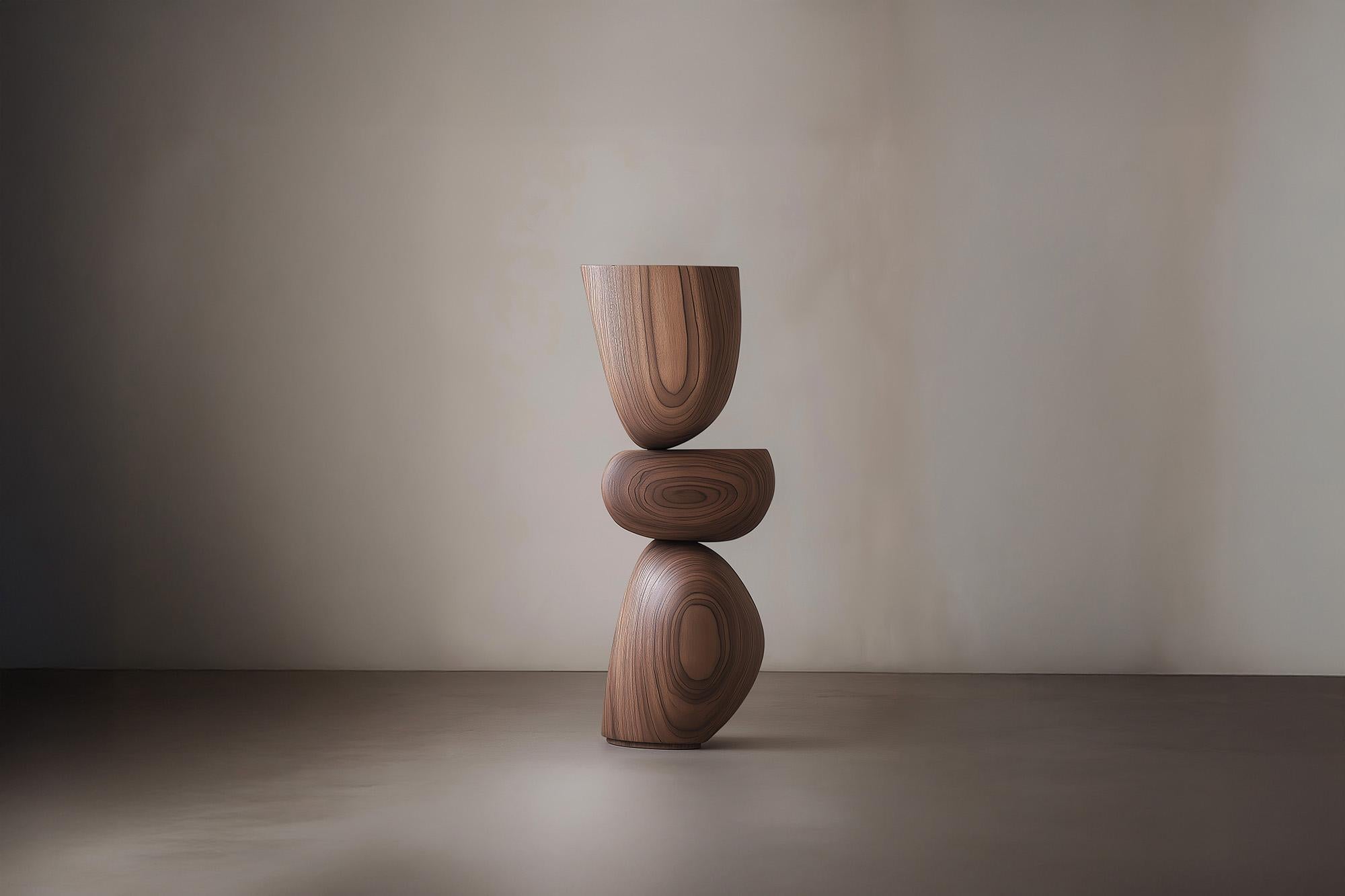 Mid-Century moderno Totem di legno artigianale Lull No96 di Joel Escalona - Perfetto per l'Inter Artistics in vendita