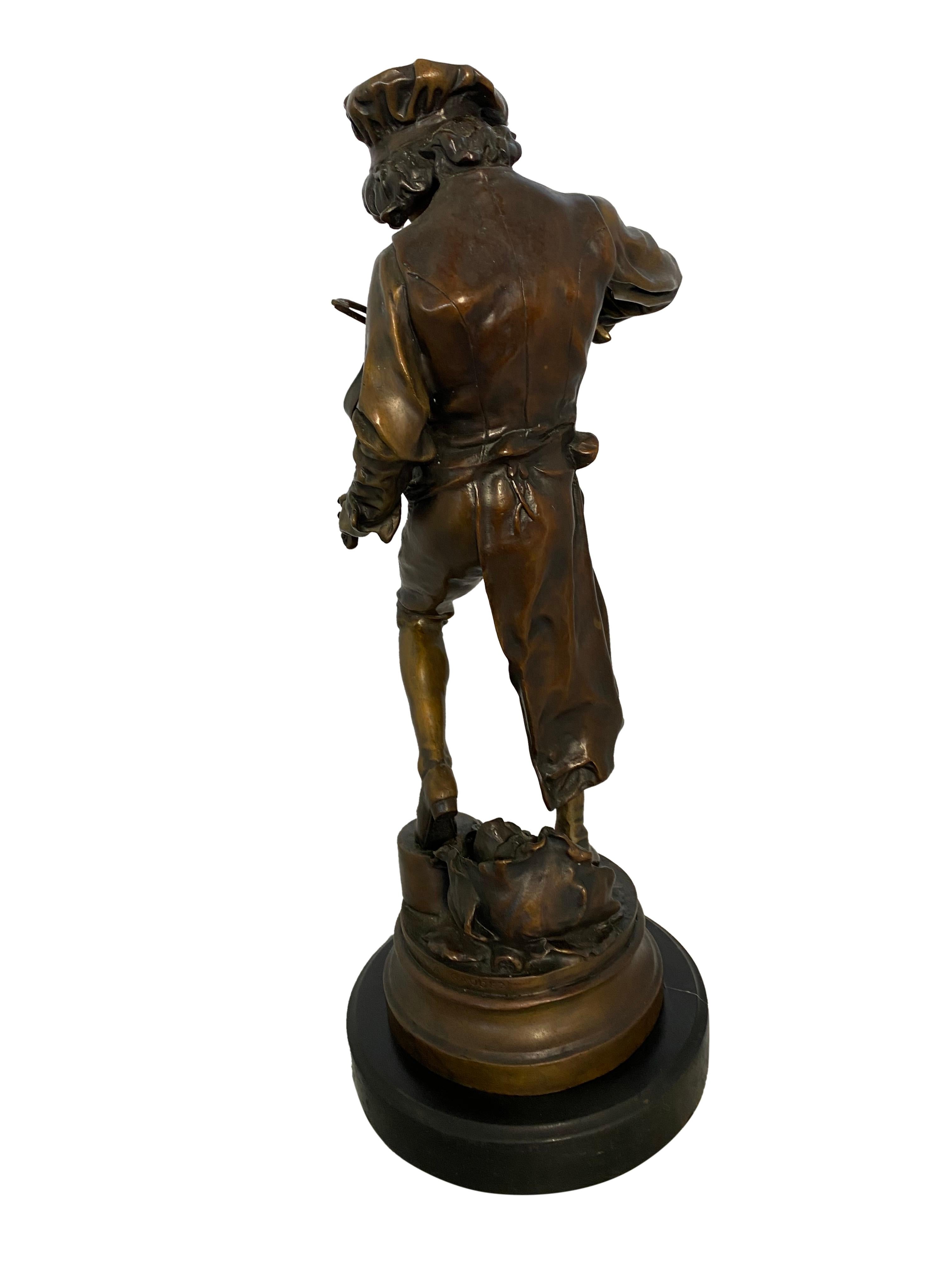 Lulli Enfant French Violin Player Sculpture, 20th Century For Sale 2
