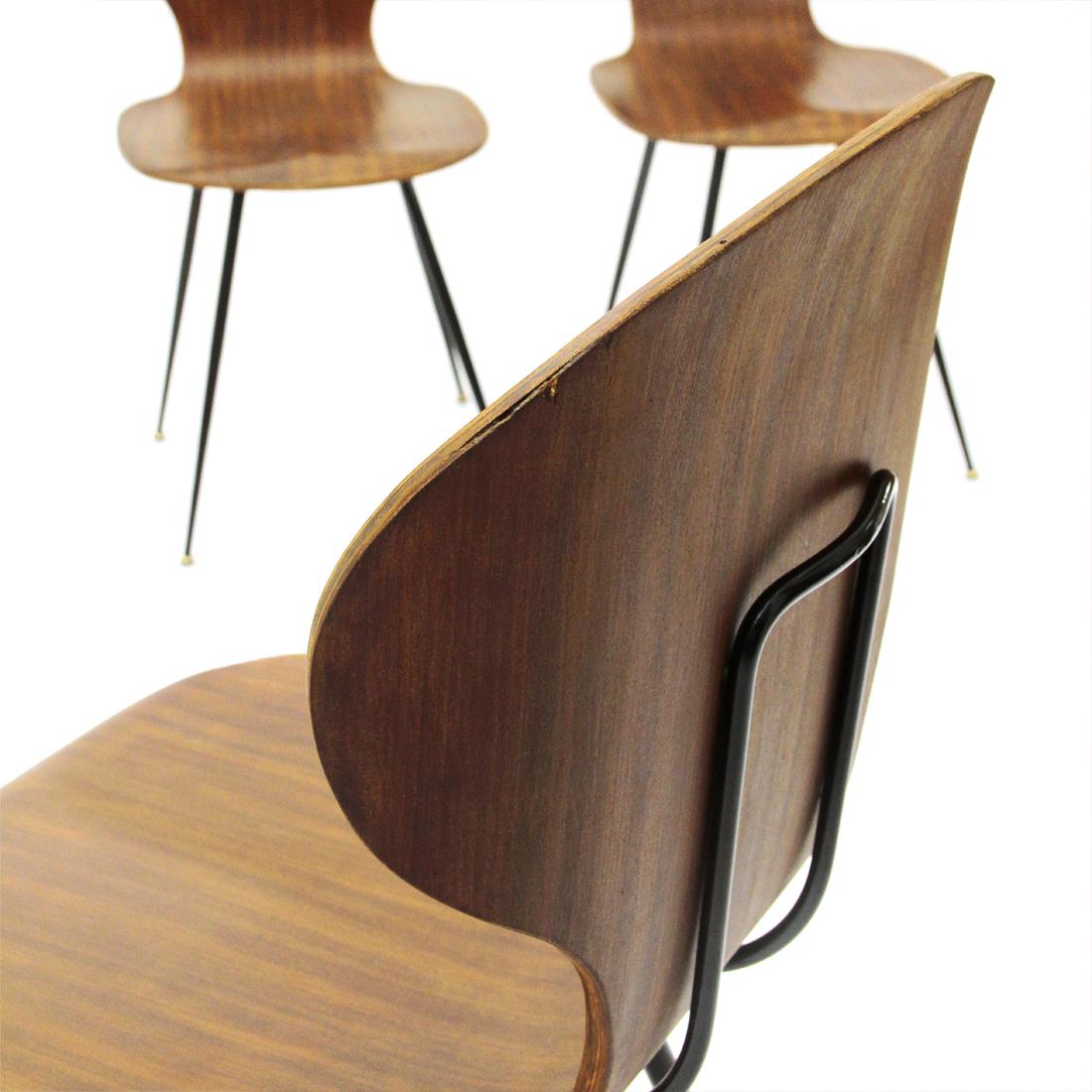 Lully Plywood Chair by Carlo Ratti for Industria Legni Curvati, Set of Four 7