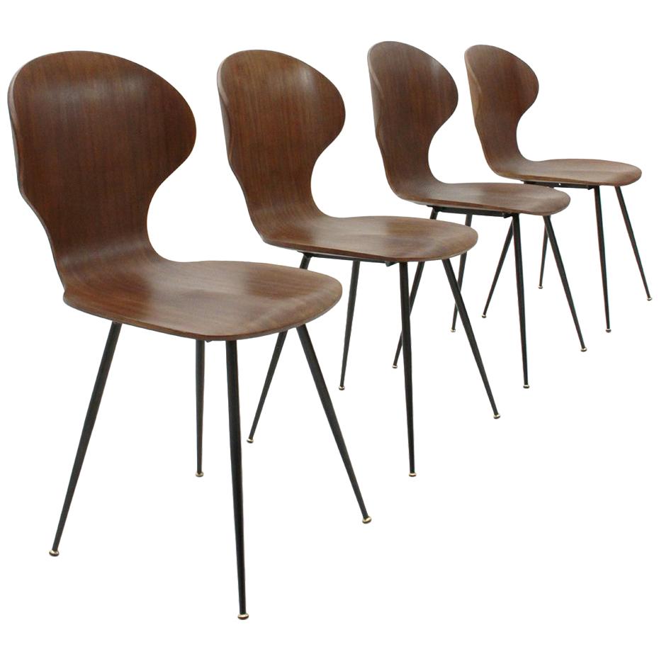 Lully Plywood Chair by Carlo Ratti for Industria Legni Curvati, Set of Four