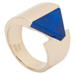 Lulù 18 Karat Yellow Gold Ring with Lapis Lazuli