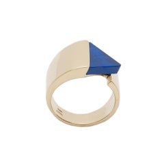 Lulù 18 Karat Yellow Gold Ring with Lapis Lazuli
