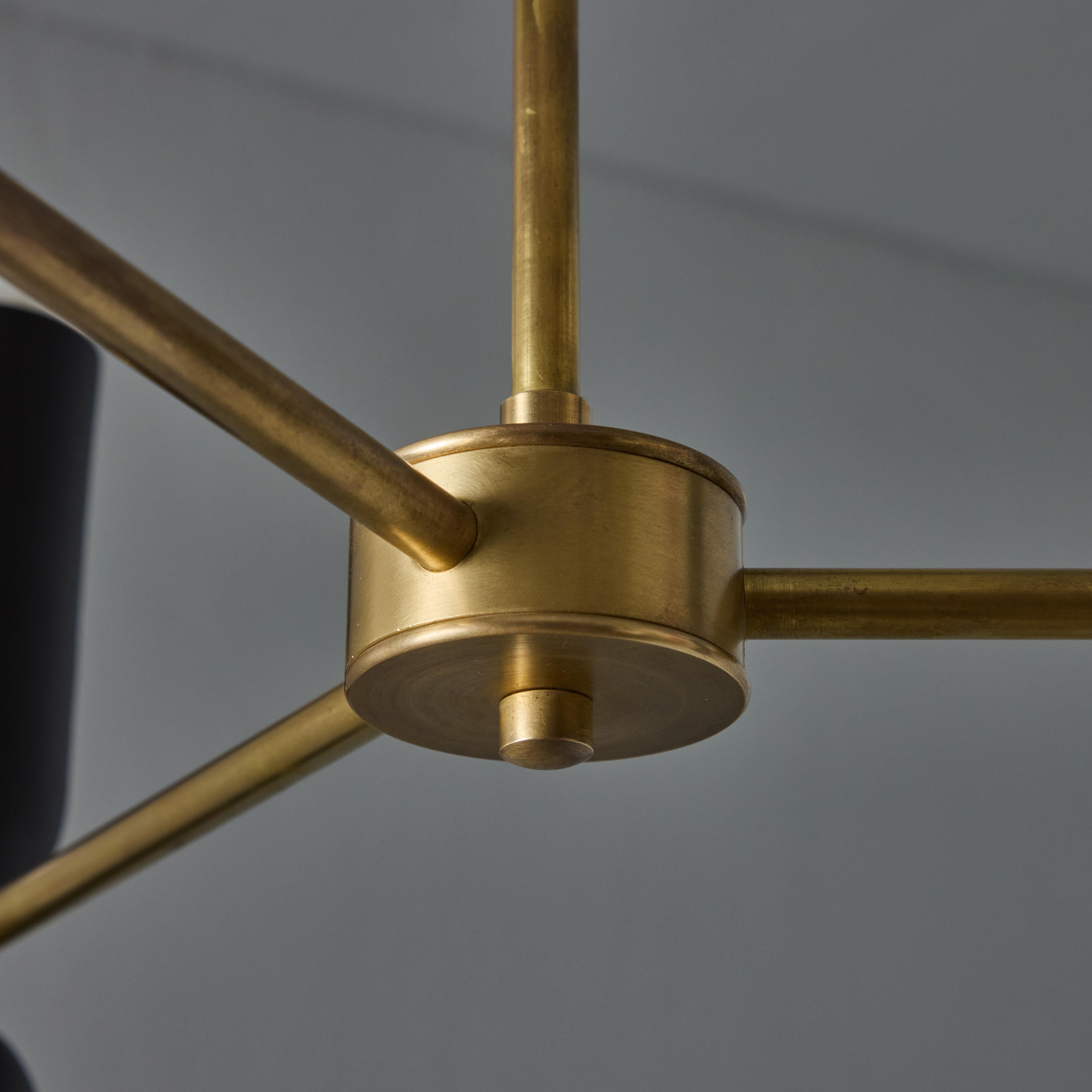 'Lulu' 3-Arm Chandelier in Black & Brass by Alvaro Benitez For Sale 5