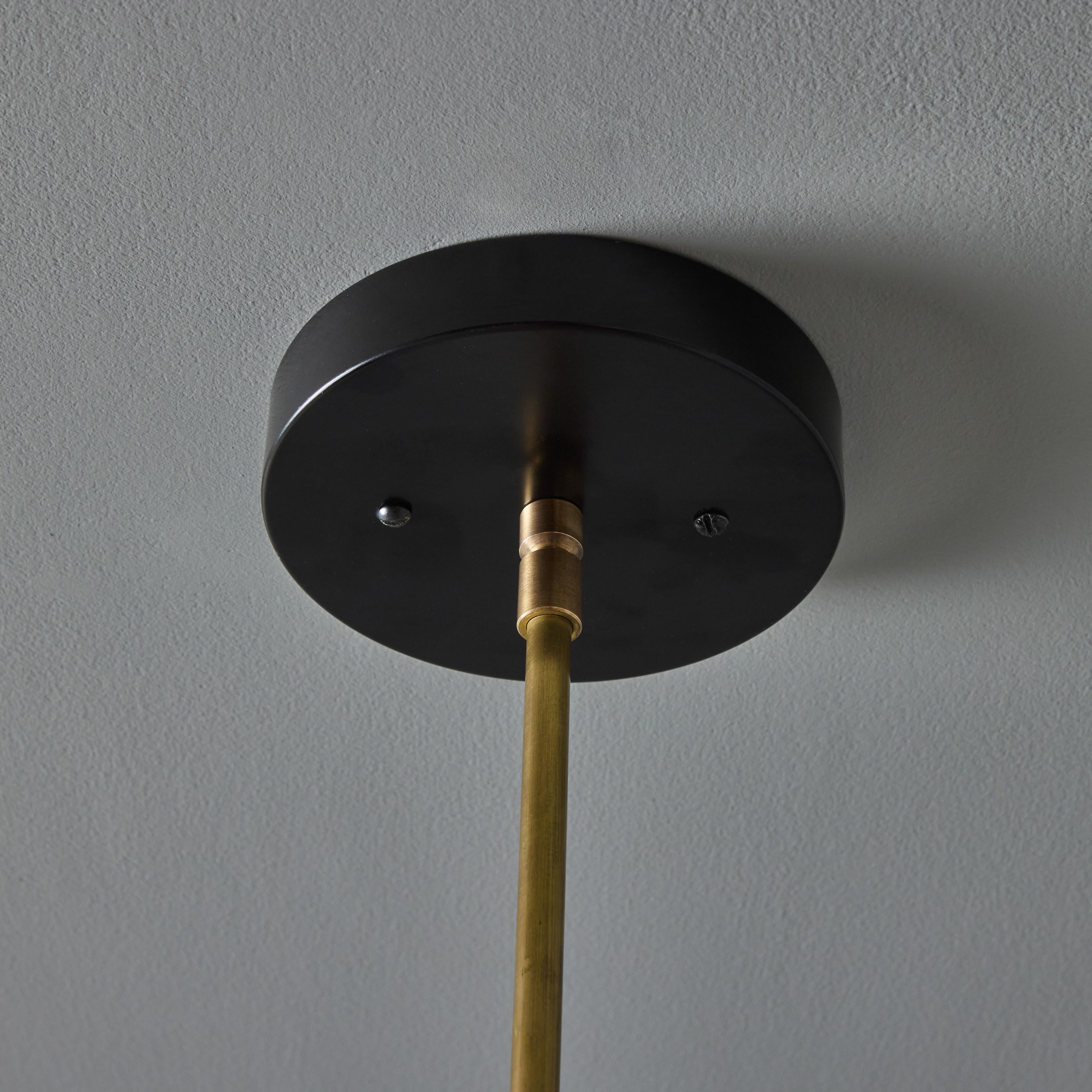'Lulu' 3-Arm Chandelier in Black & Brass by Alvaro Benitez For Sale 6