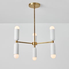 Araña de 3 brazos "Lulu" en blanco y latón by Alvaro Benitez