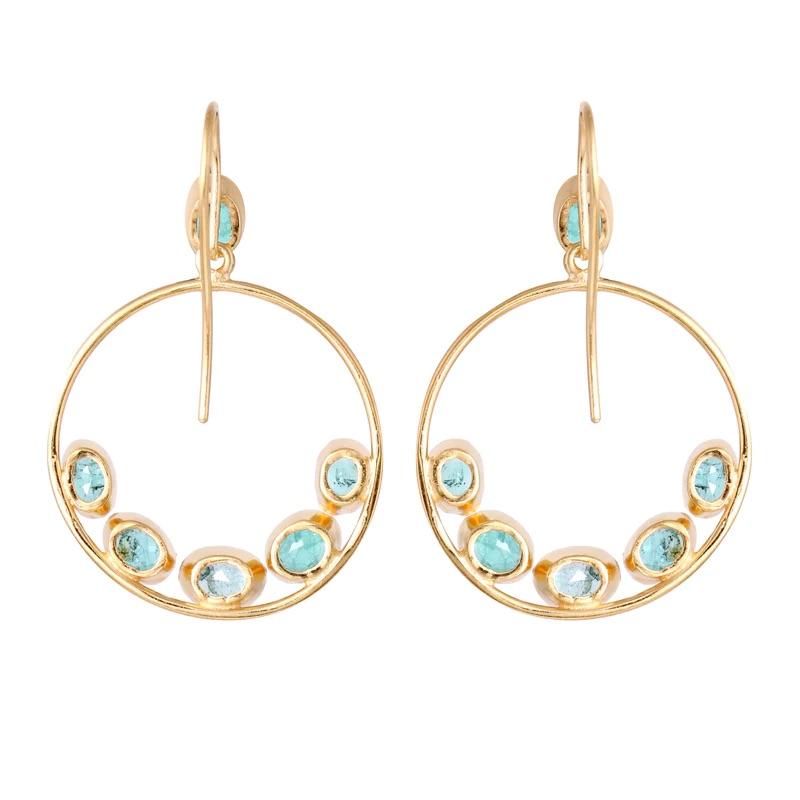 Lulu Emerald Oval Hoops featuring sexy front facing hoops suspended on drop earrings. We all need some gorgeous sexy hoop earrings and the Lulu series will be a great addition to your jewelry collection.

Currently available in Emerald, Ruby, Opal,