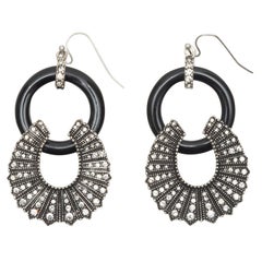 Lulu Frost Black 
Silver Dangle Earrings