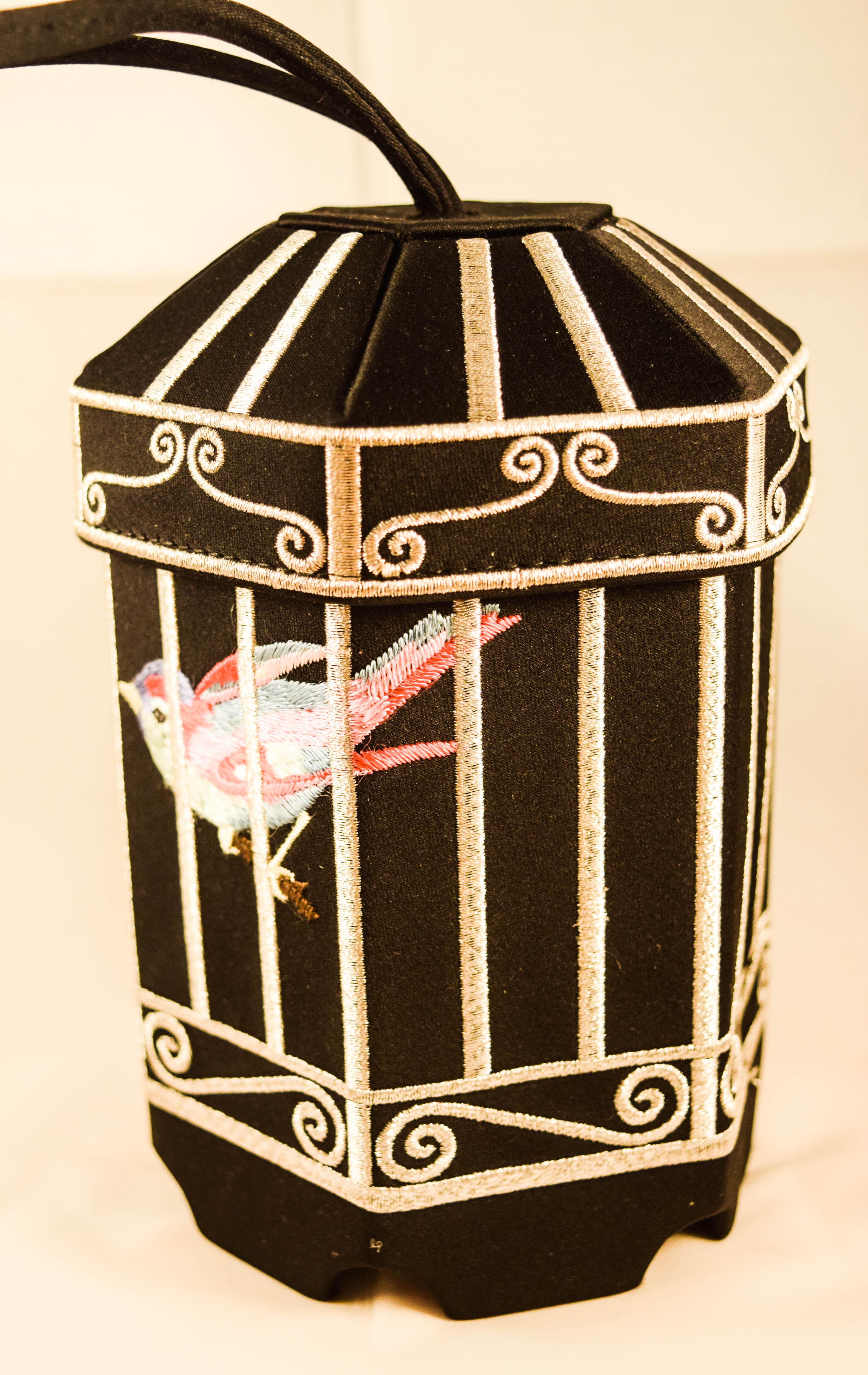 Artist Lulu Guiness Bird Cage extremely rare evening bag For Sale