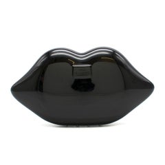 Lulu Guiness Black Lips Perspex Clutch Bag
