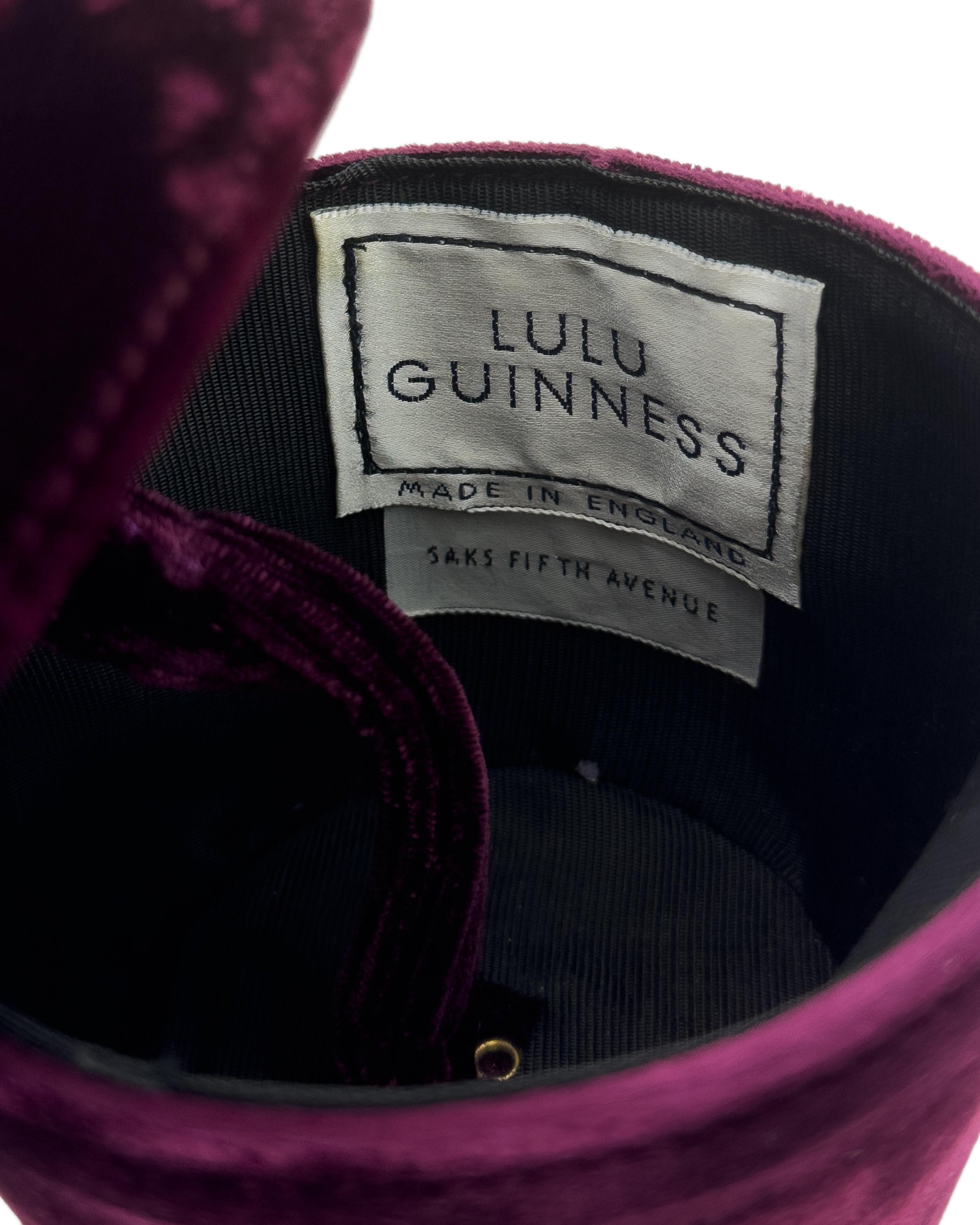 Lulu Guinness 1996 Documented Velvet Violet Flower Pot Bag For Sale 1