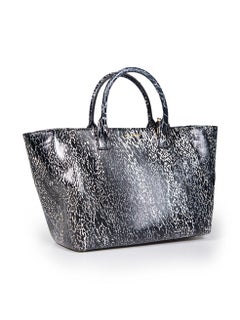 Lulu Guinness Abstract Pattern Leather Tote Bag