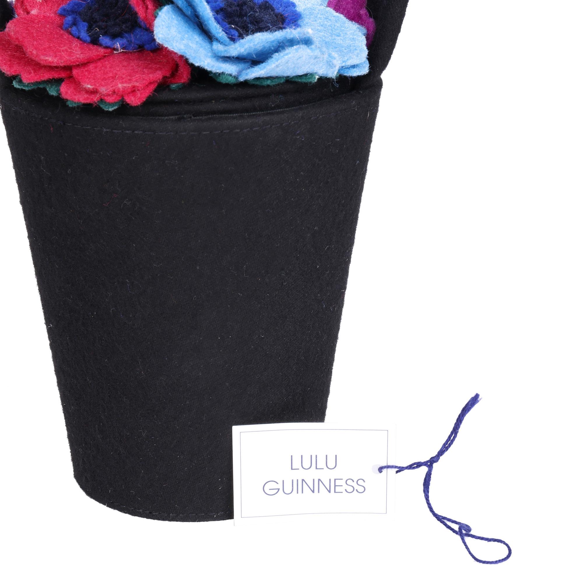 Lulu Guinness Black, Pink, Purple, Blue, Green & Red Felt Vintage Florist Bag 2