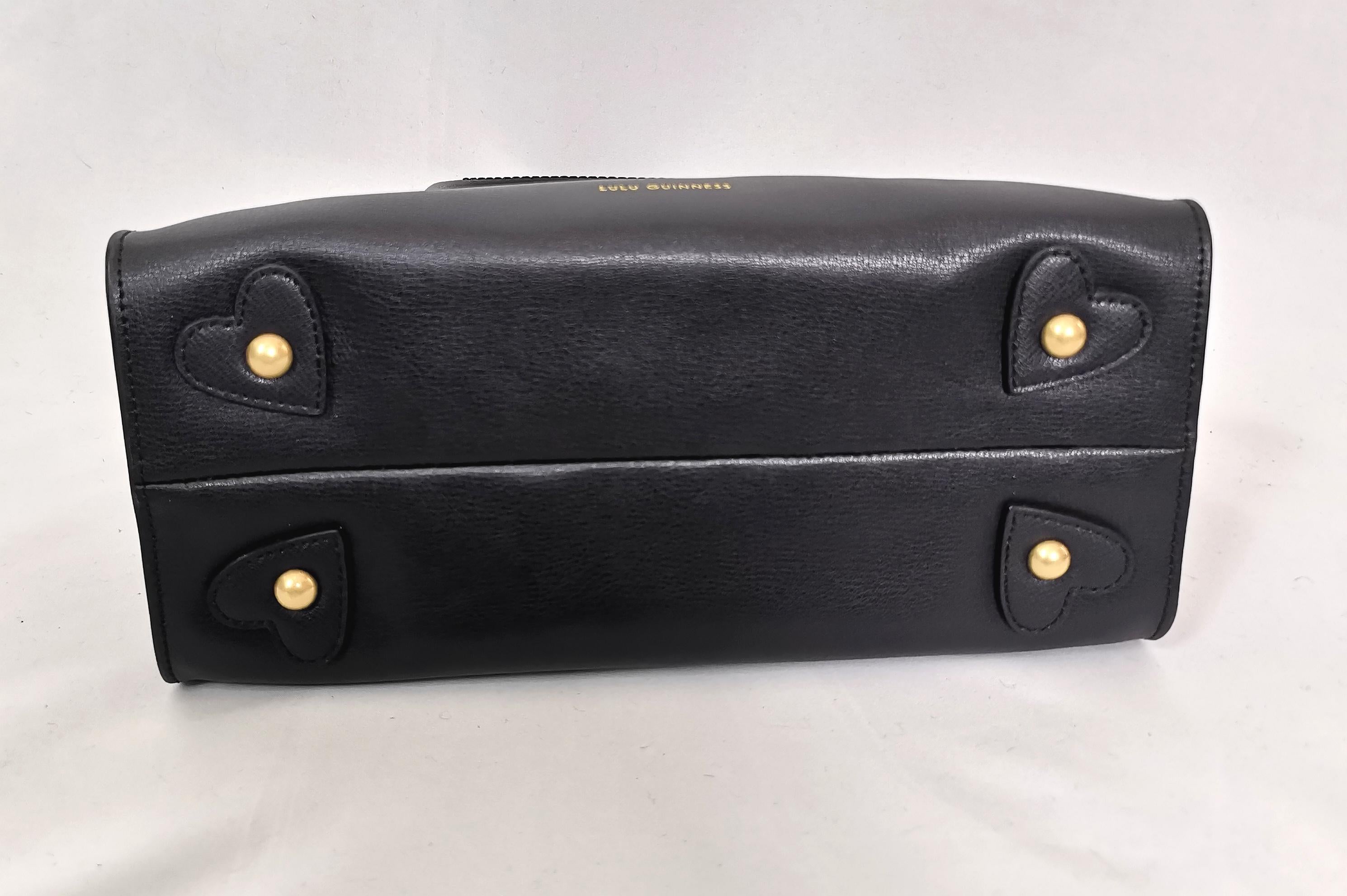 Lulu Guinness boxy A frame Dylan Handbag, Medium, Dark Navy leather  For Sale 4