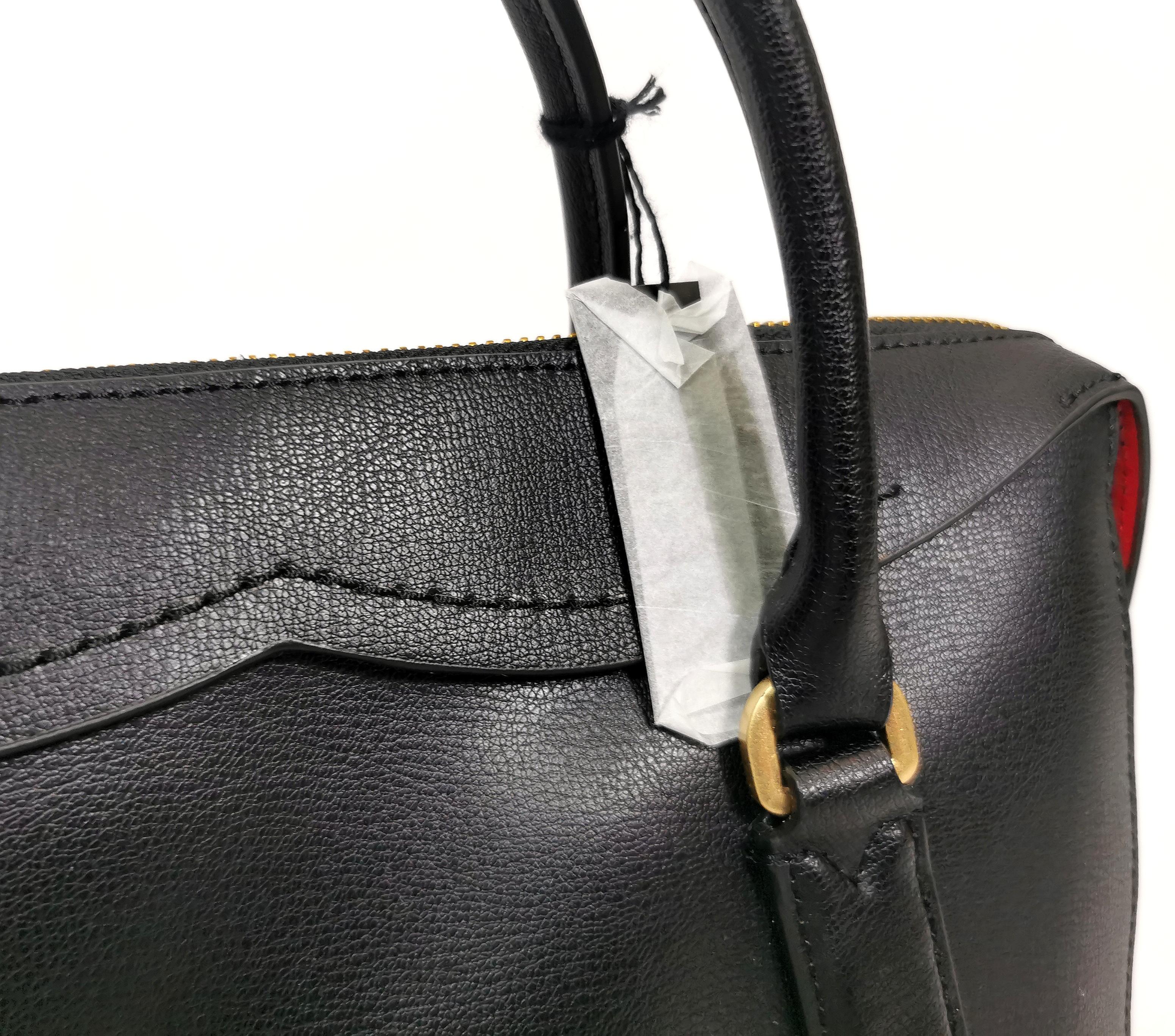 Women's Lulu Guinness boxy A frame Dylan Handbag, Medium, Dark Navy leather  For Sale