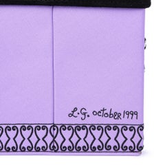Lulu Guinness Lilac Satin & Black Suede Vintage House Box Bag