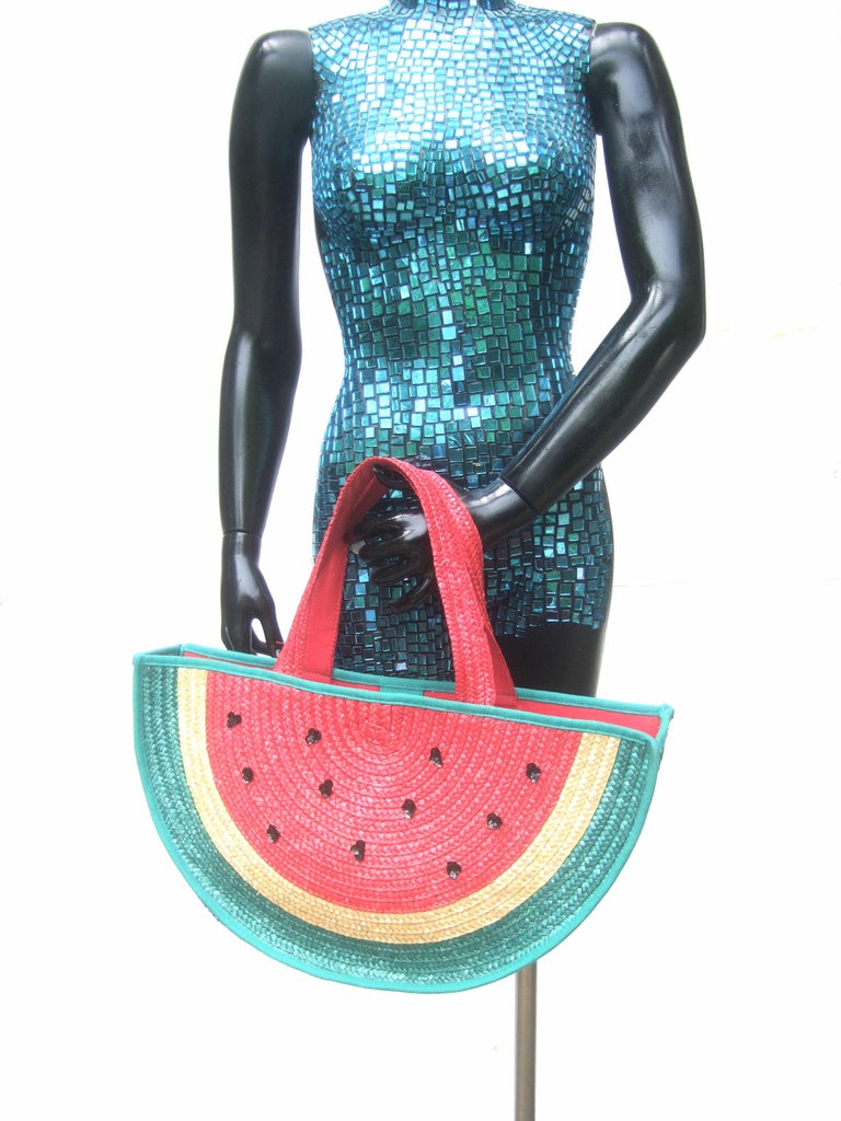 Lulu Guinness London Whimsical Watermelon Tote Handbag c 1990s at 1stDibs