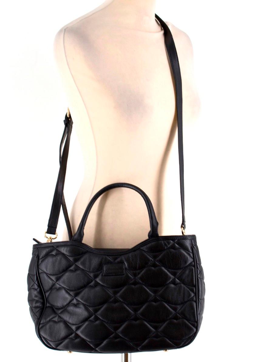 Lulu Guinness Quilted Lip Leather Handbag In Good Condition In London, GB