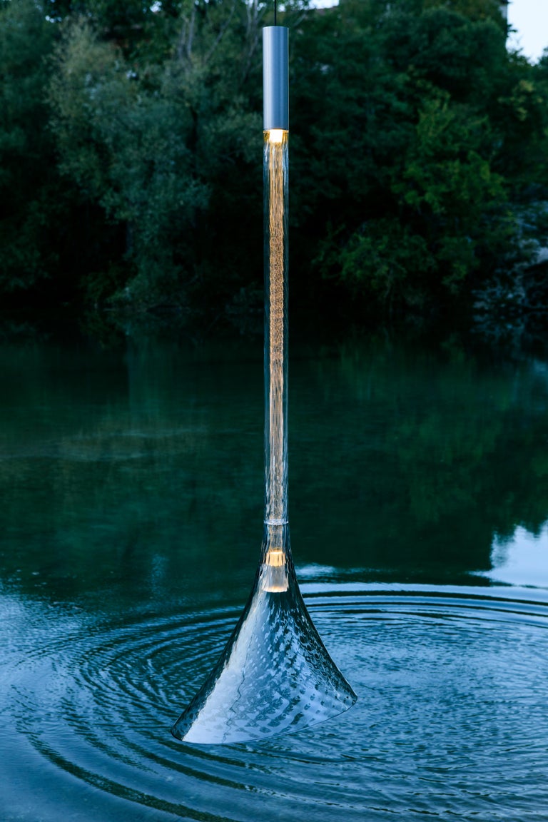 Italian Luma by Zaha Hadid, Murano Blown Glass Pendant Lamp For Sale