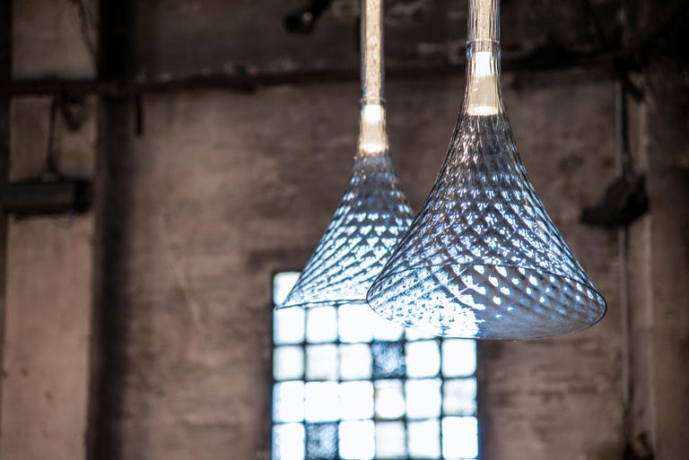 Contemporary Luma by Zaha Hadid, Murano Blown Glass Pendant Lamp For Sale