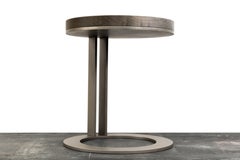 LUMA Design Workshop Float Occasional Table in Black Textured Metal & Cast Glass
