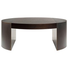 LUMA Design Workshop Silo Coffee Table with Dark Brown Wood & Dark Bronze Metal