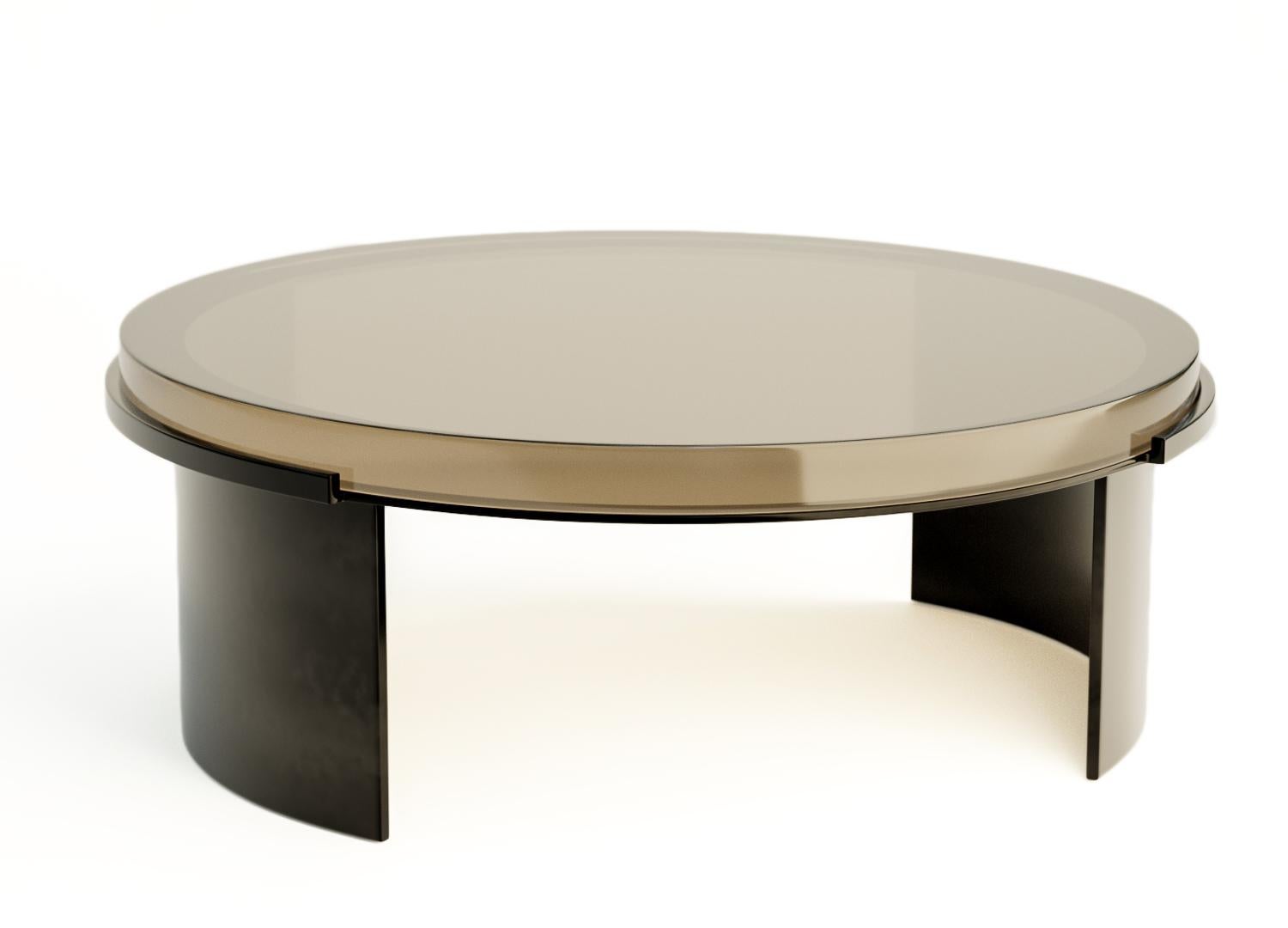 Black Antique Metal and White Quartz Stone Coffee Table  For Sale 2