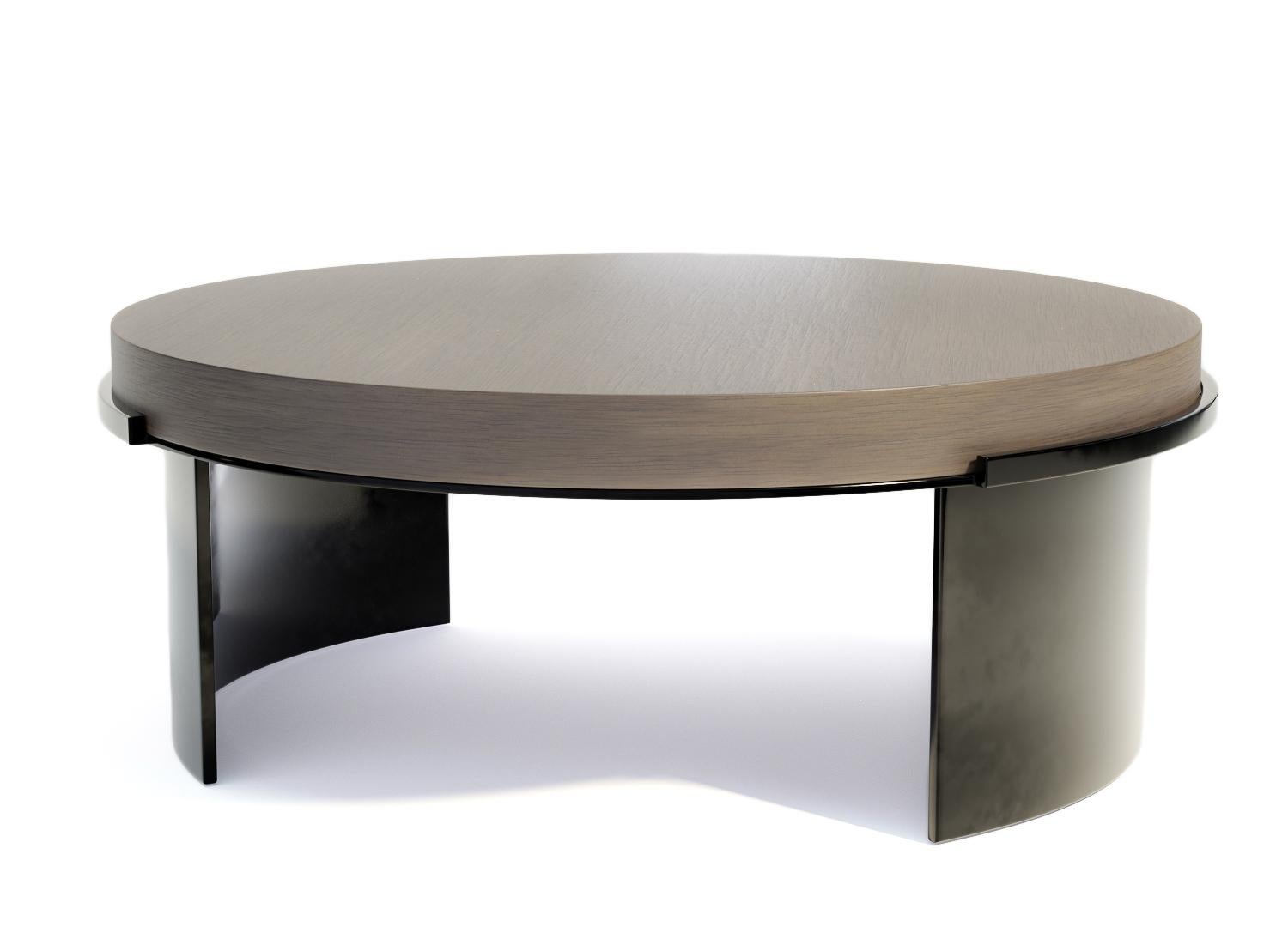 Black Antique Metal and White Quartz Stone Coffee Table  For Sale 3