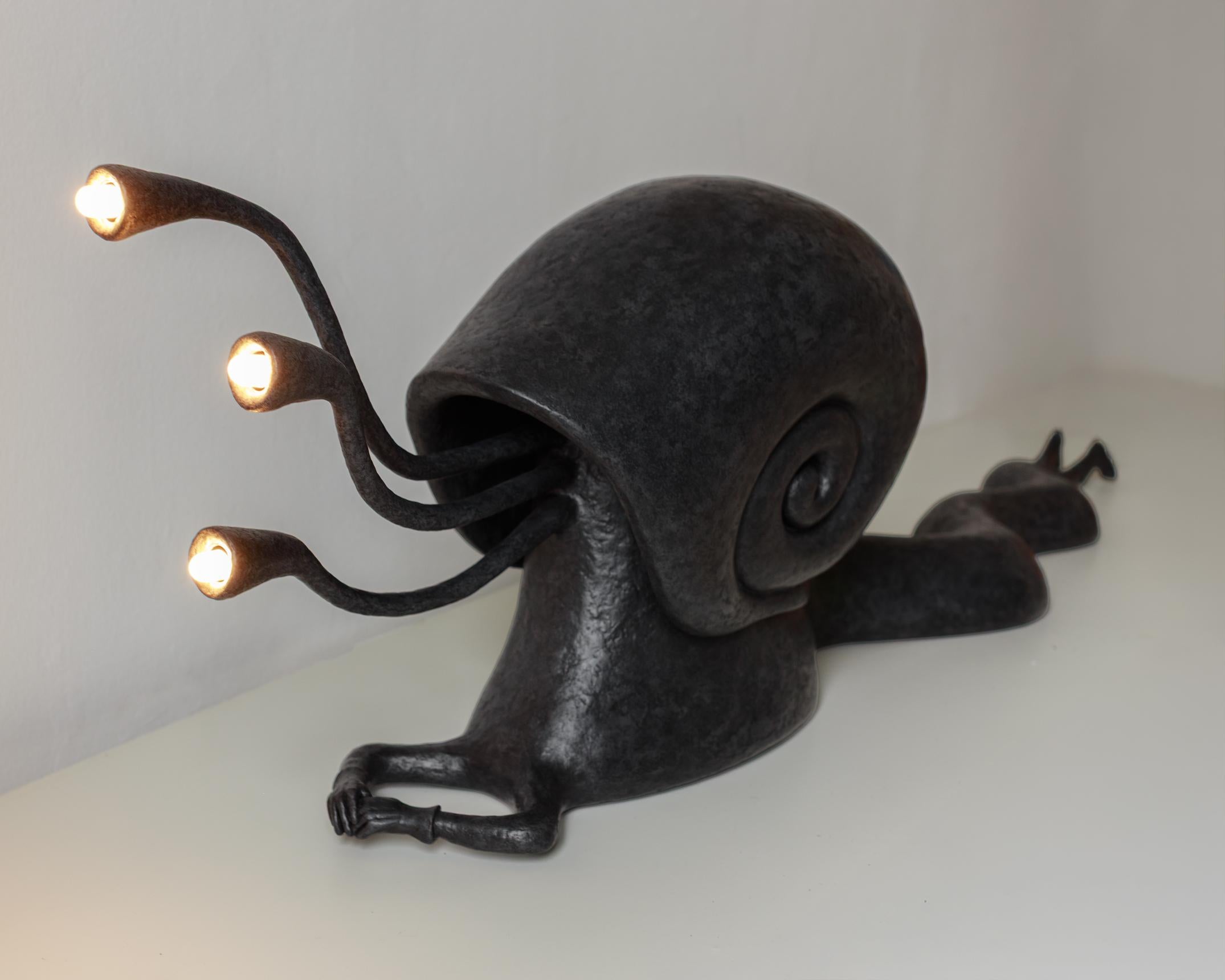 Postmoderno LUMAKA Contemporary Floor Lamp, Black, Limited edition, Organic Bionic Design in vendita