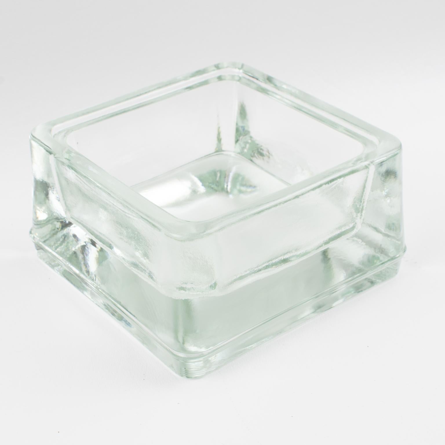 French Lumax Molded Glass Desk Accessory Ashtray Catchall, Design by Le Corbusier For Sale