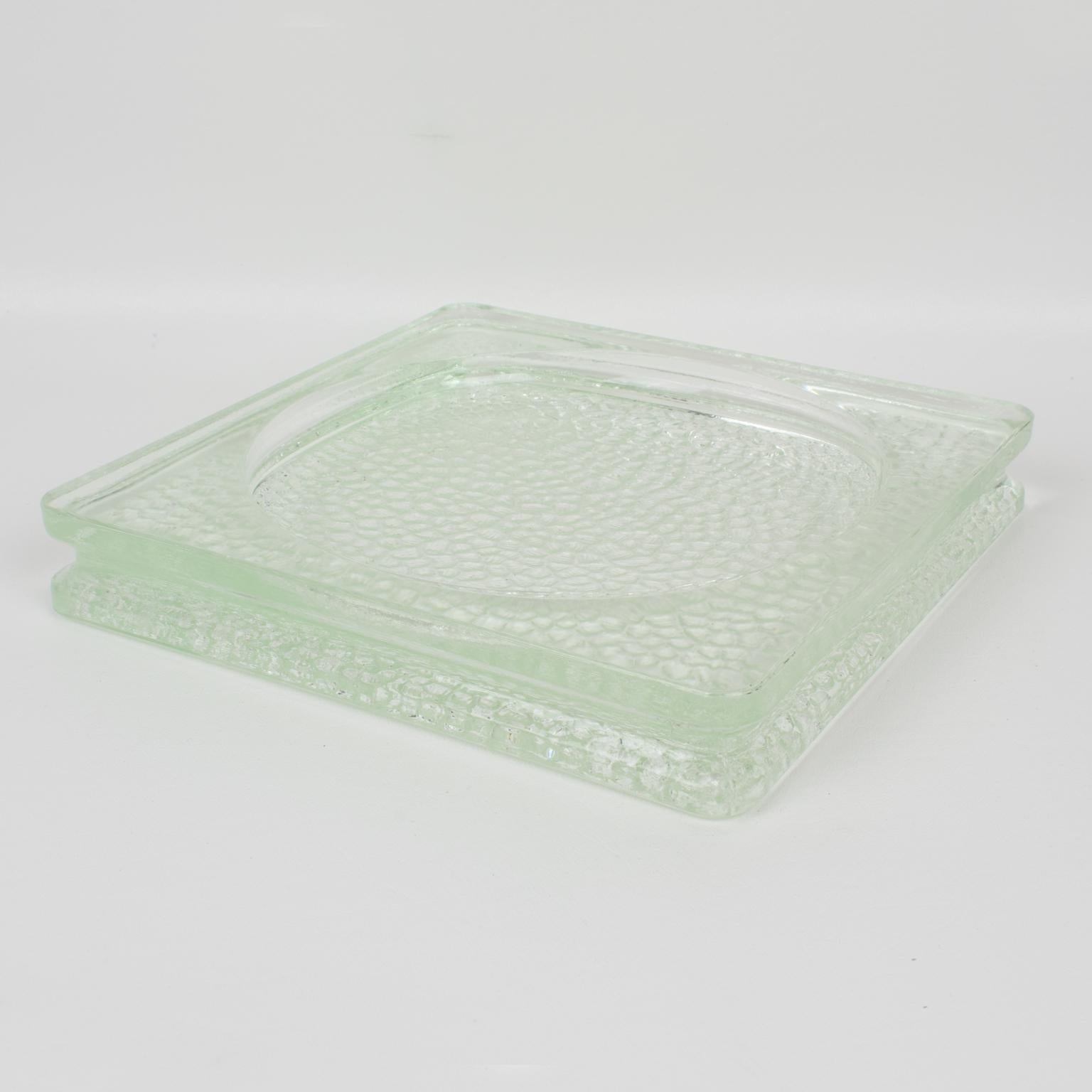 French Lumax Nevada Glass Desk Tidy Catchall Ashtray by Le Corbusier