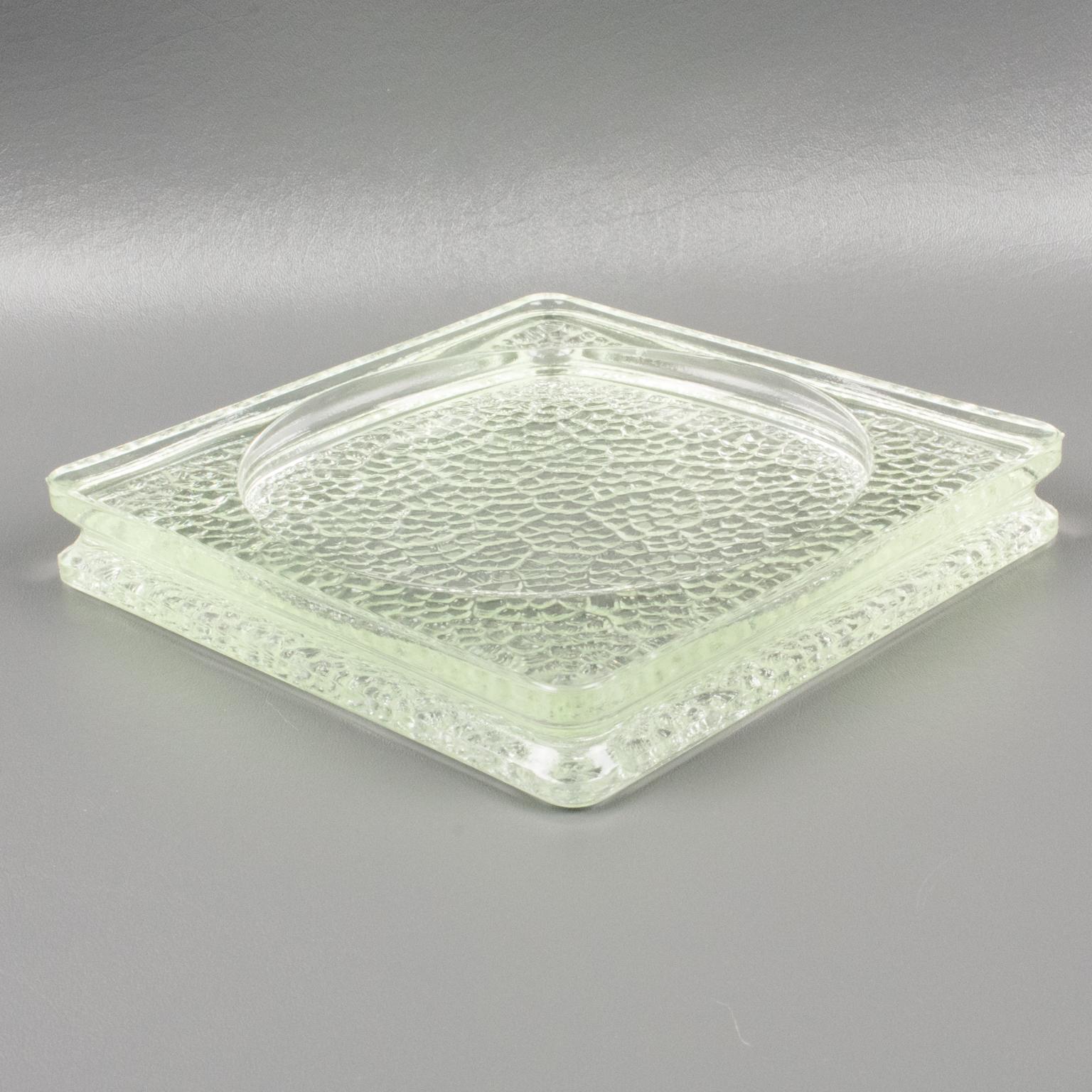 Molded Lumax Nevada Glass Desk Tidy Catchall Ashtray by Le Corbusier