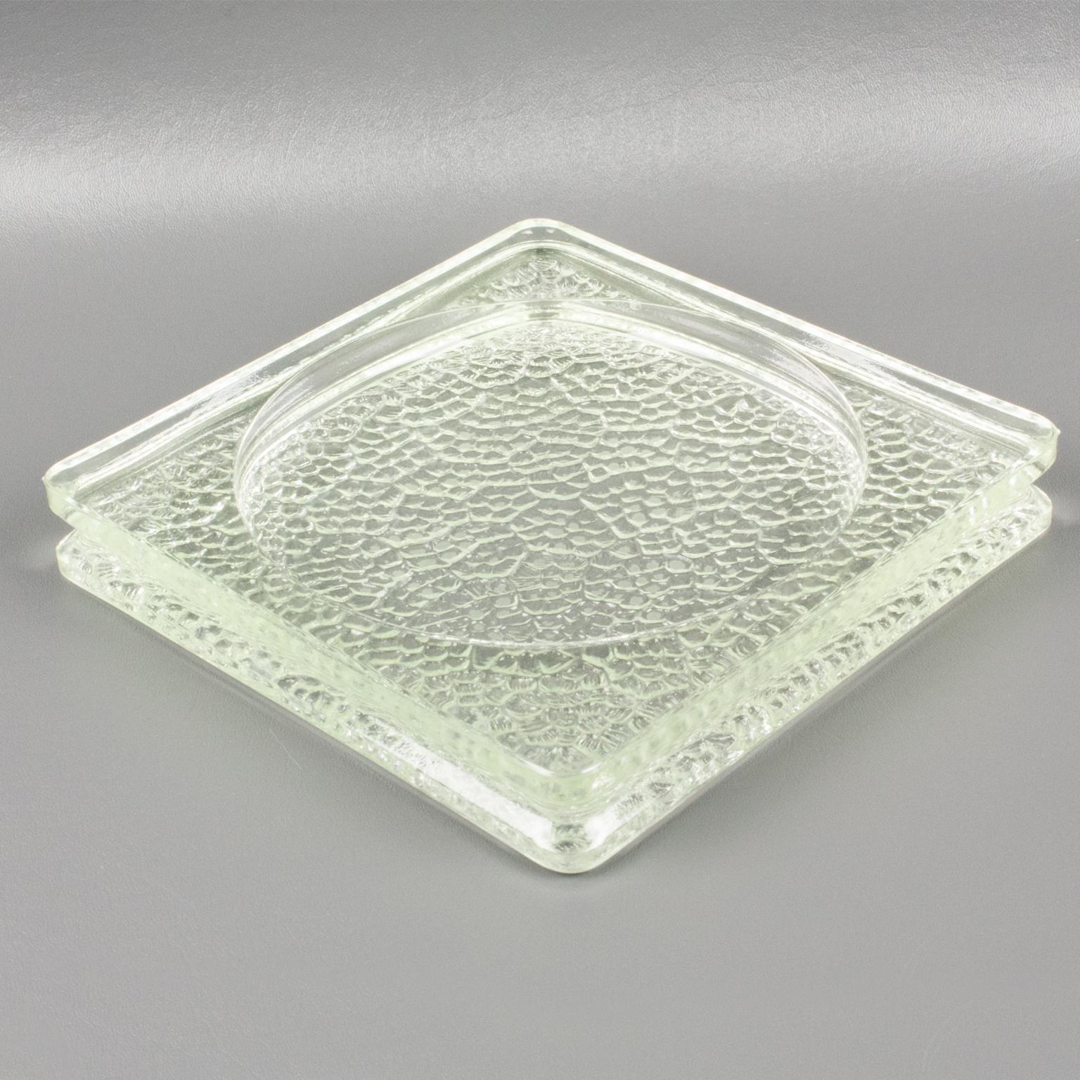 Mid-20th Century Lumax Nevada Glass Desk Tidy Catchall Ashtray by Le Corbusier