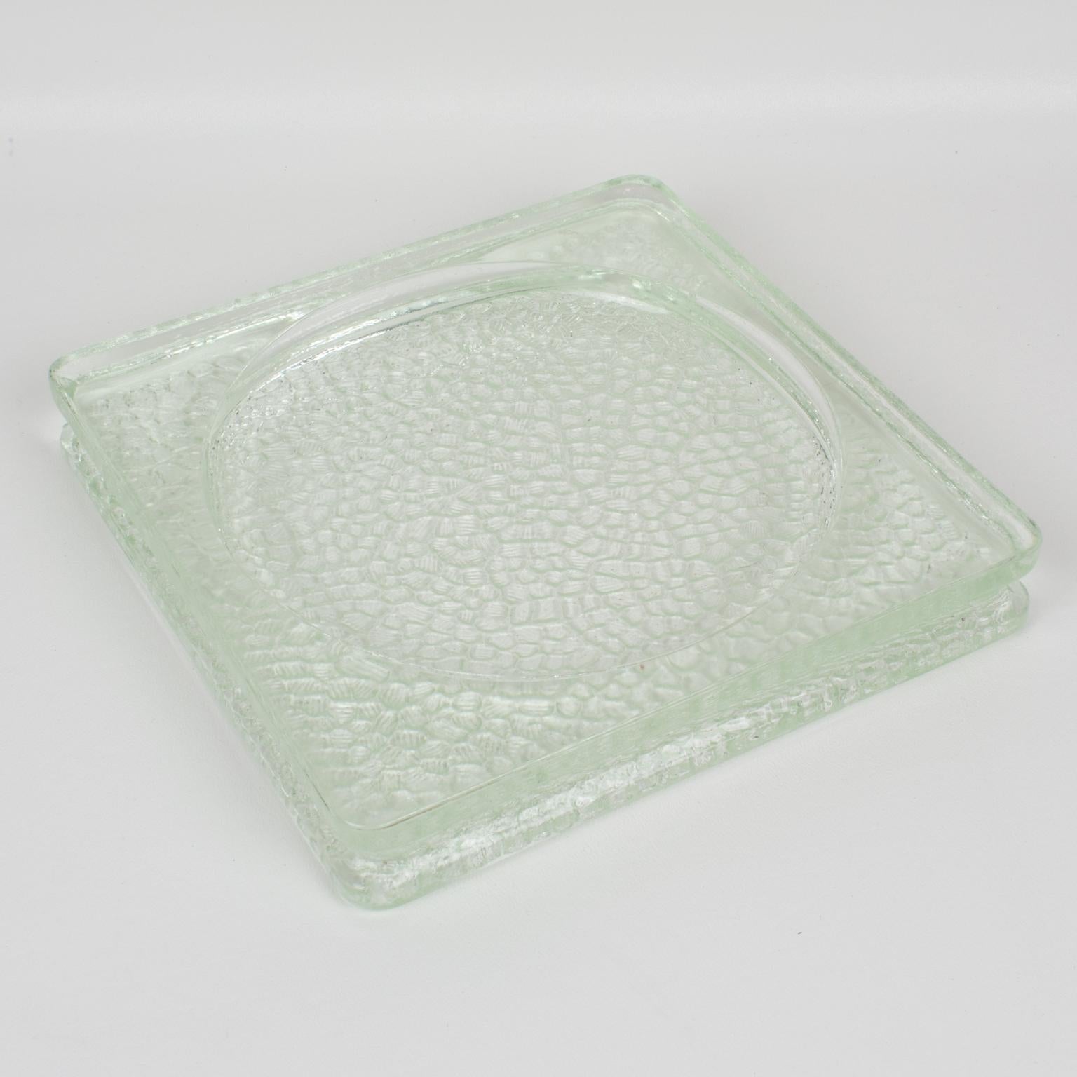 Mid-20th Century Lumax Nevada Glass Desk Tidy Catchall Ashtray by Le Corbusier