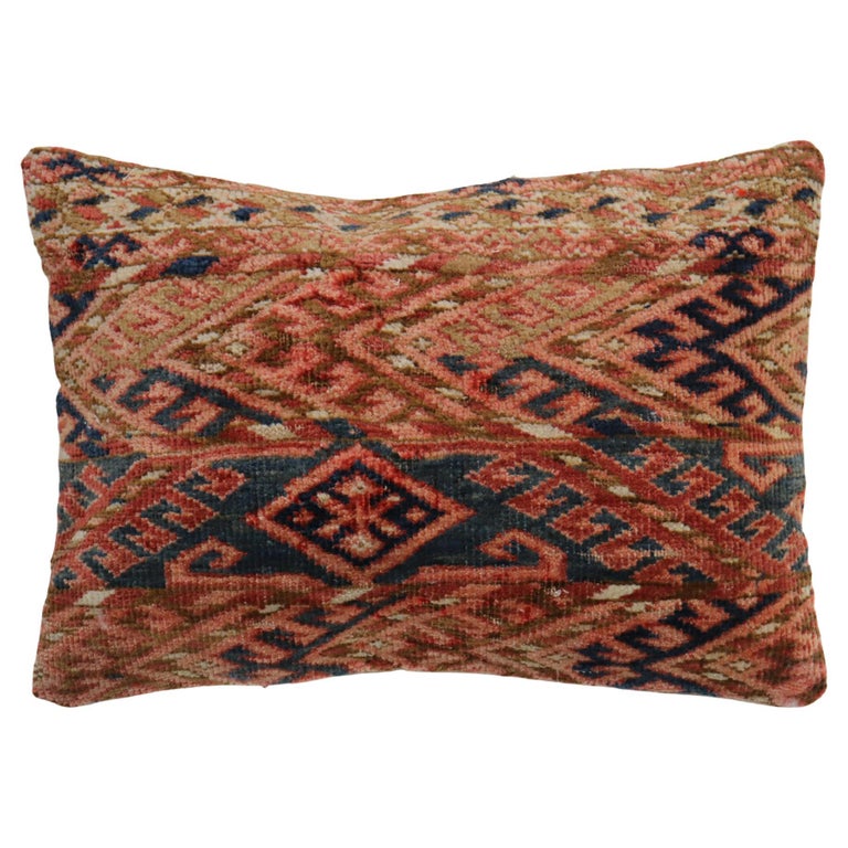 Lumbar Antique Turkeman Rug Pillow For Sale