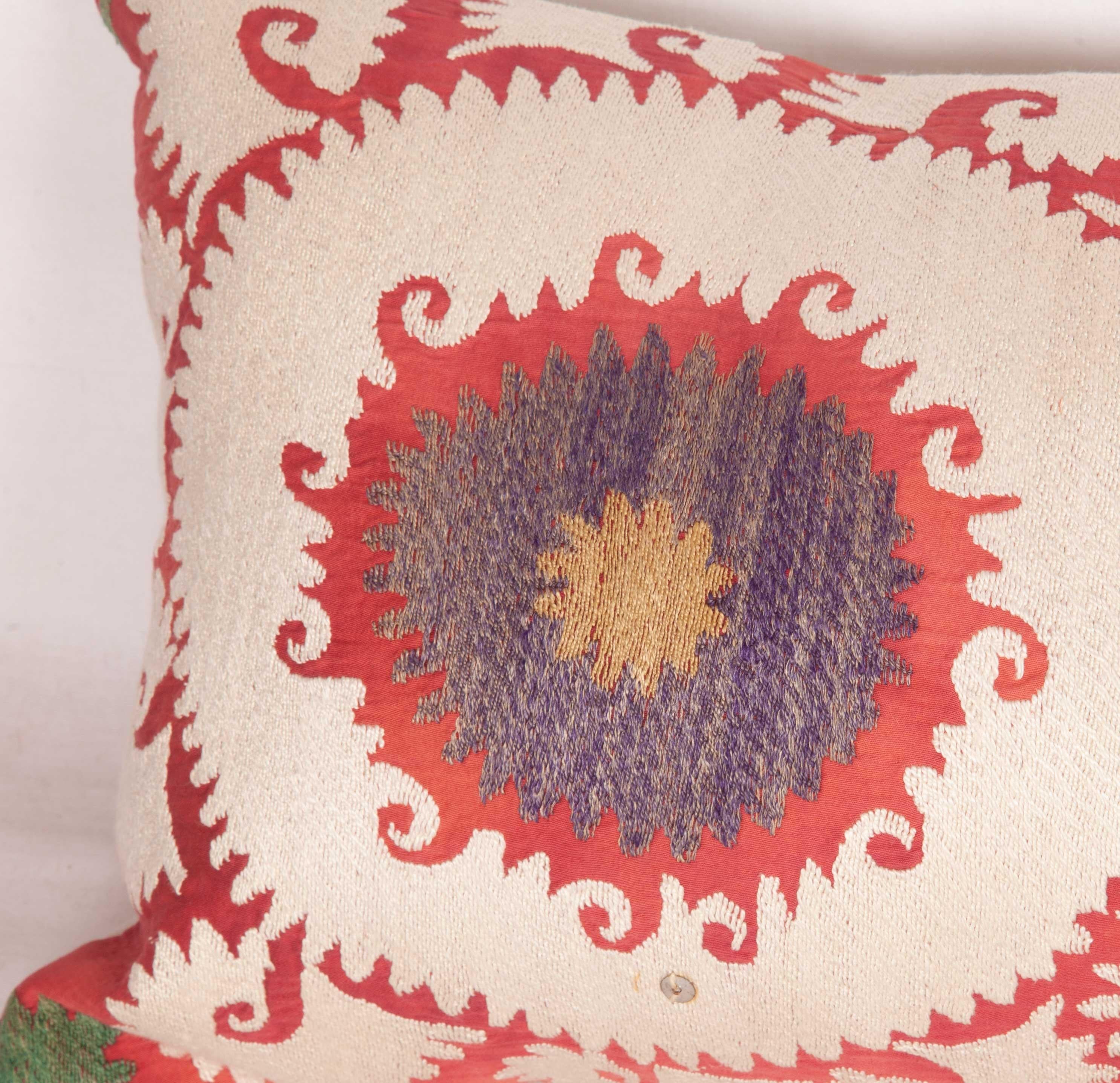 Lumbar Pillow Case Fashioned from a Mid-20th Century Uzbek suzani In Good Condition In Istanbul, TR