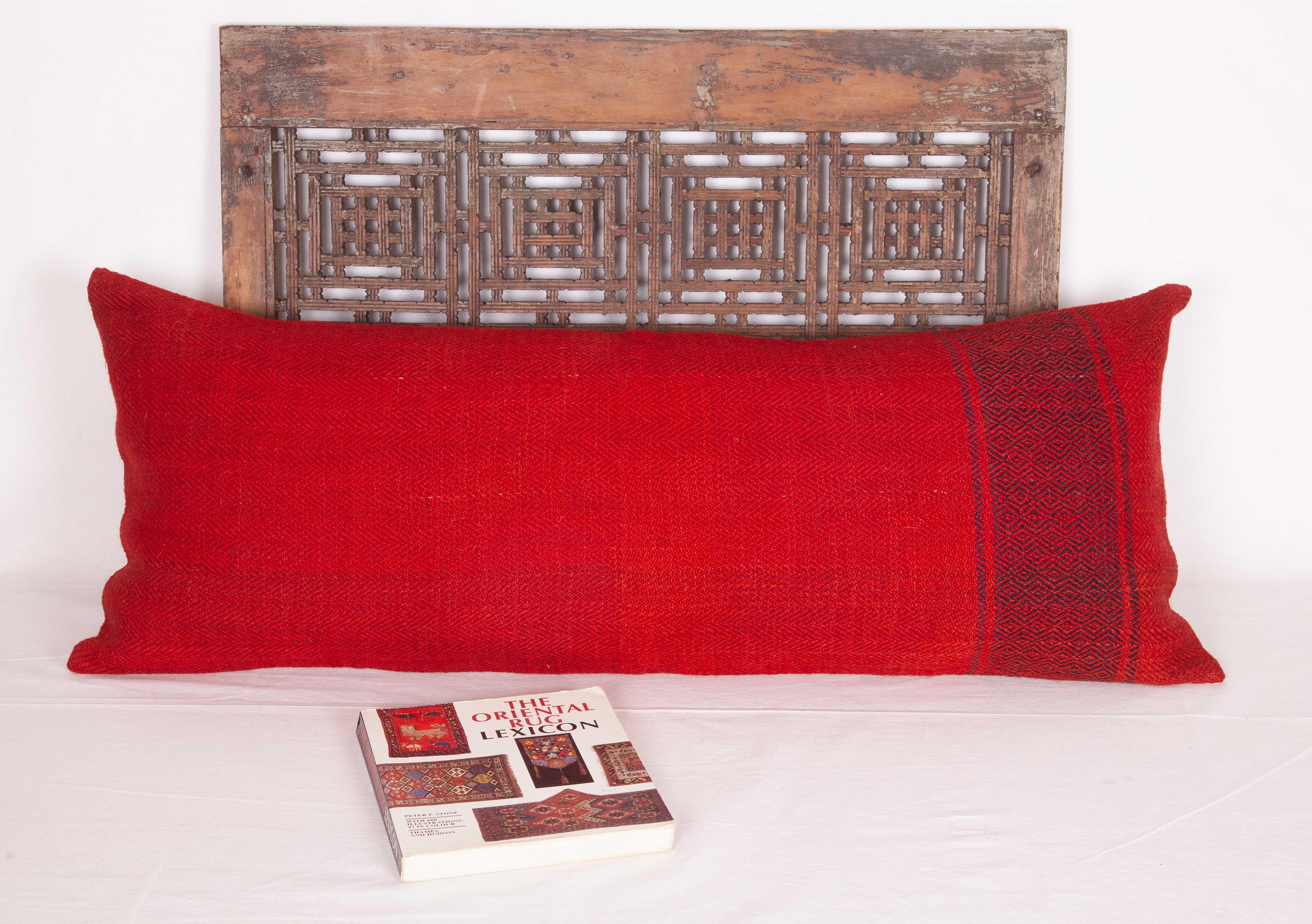 Hand-Woven Lumbar Pillow Case Fashioned from a Mid-20th Century Anatolian Cover