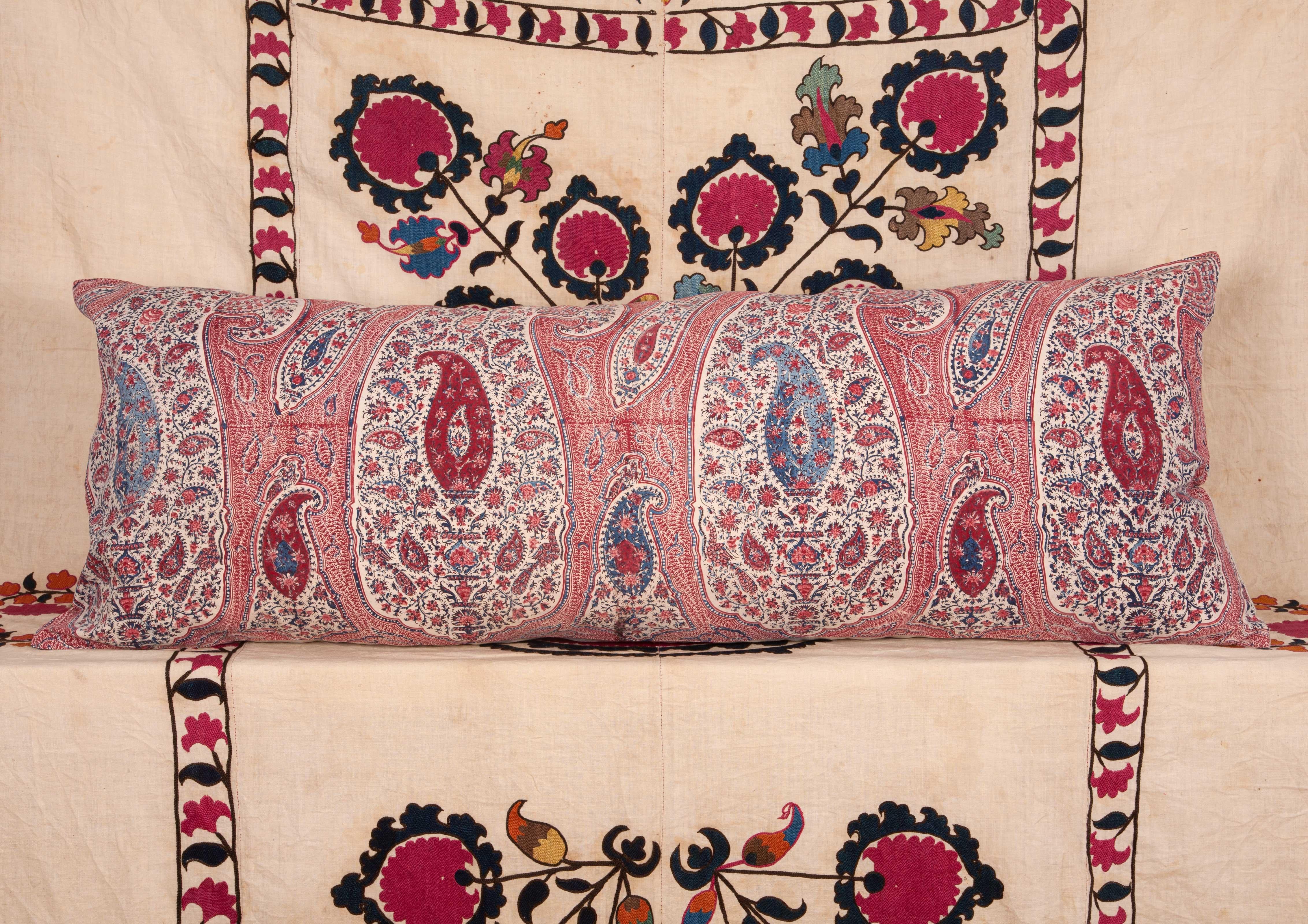 Lumbar Pillow Case Fashioned from an Antique Indian Qalamkar Panel, 19th Century 4