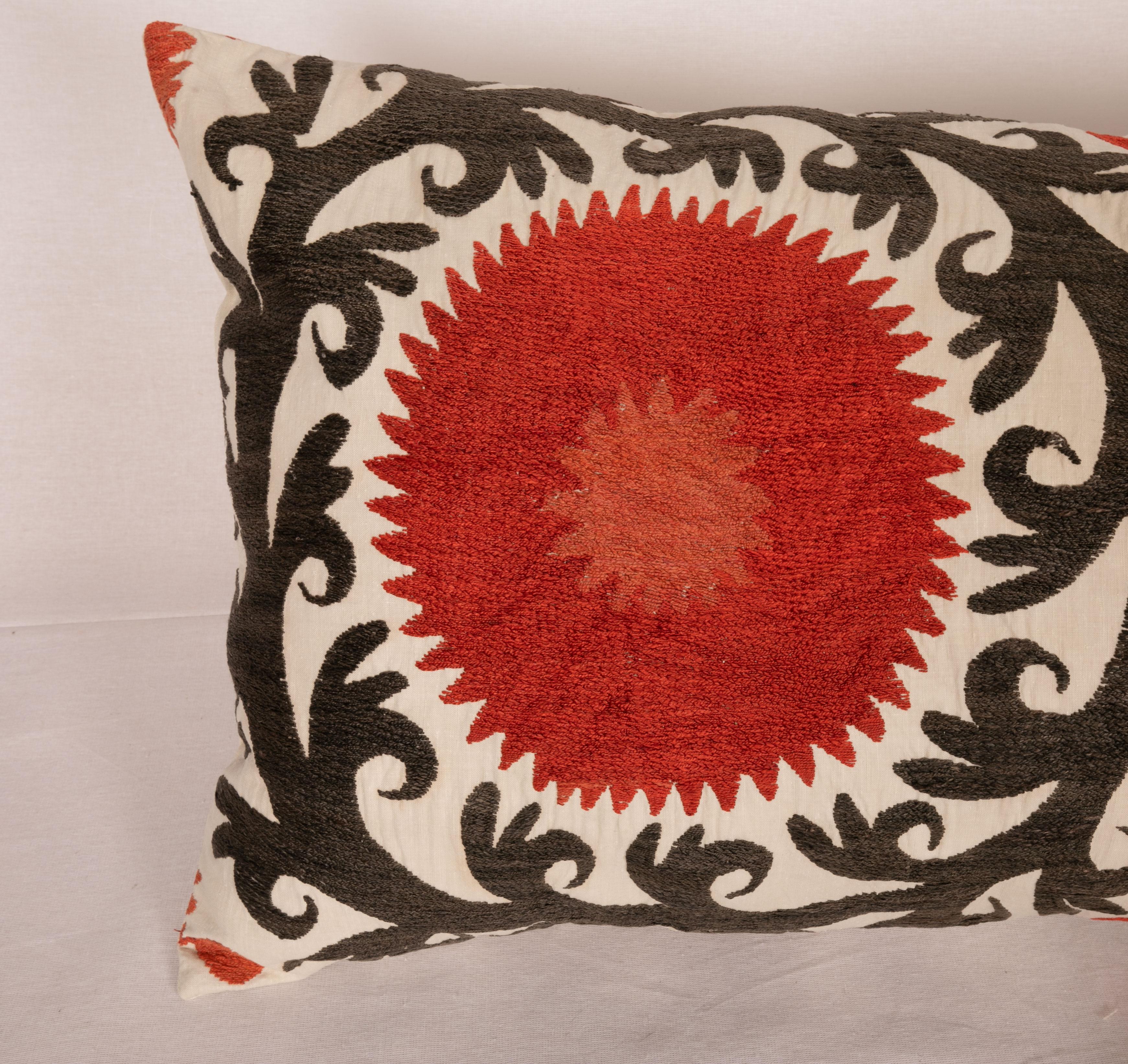 Asian Lumbar Pillow Case Made from an Early 20th C. Suzani, 1920s For Sale