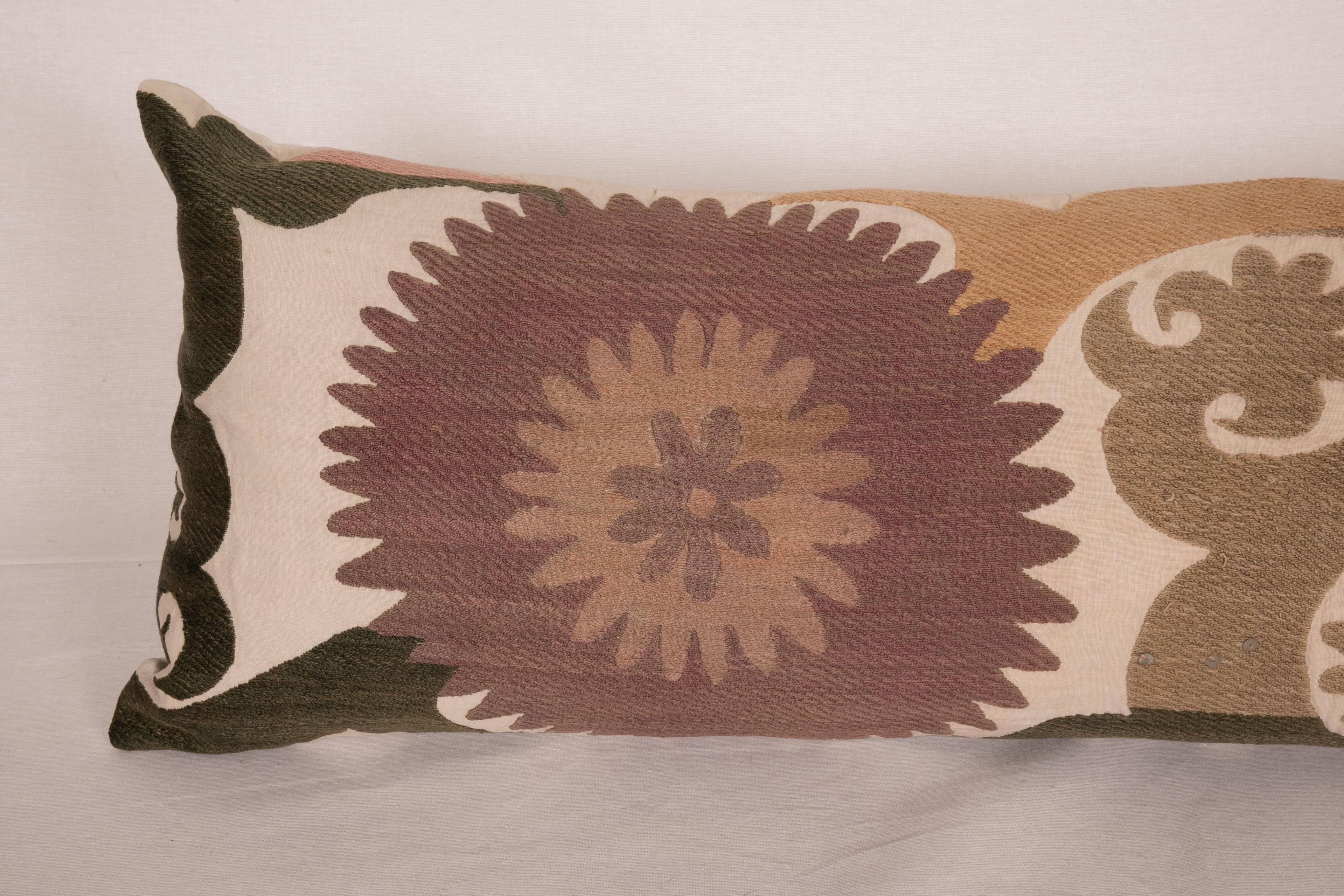 Uzbek Lumbar Pillow Case Made from an Early 20th C. Suzani, 1920s