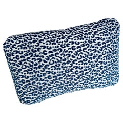 Cuscino lombare/cuscino a forma di oblò con stampa animale moderna blu/bianca
