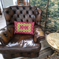 Lumbar Pillow, Hand-Woven Pillow, Folk-Art Pillow, Rollakan Sweden 19th Century